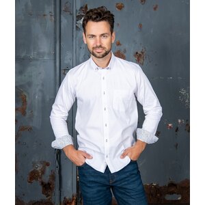 Cappuccino Ancona Overhemd met Lange Mouwen - Katoen en Stretch