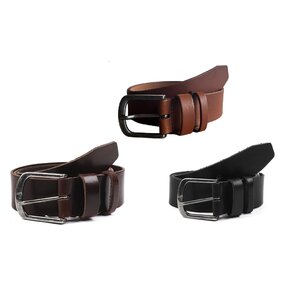 DSTRCT Casual Leren Riemen voor Heren - Set van 3 Stuks