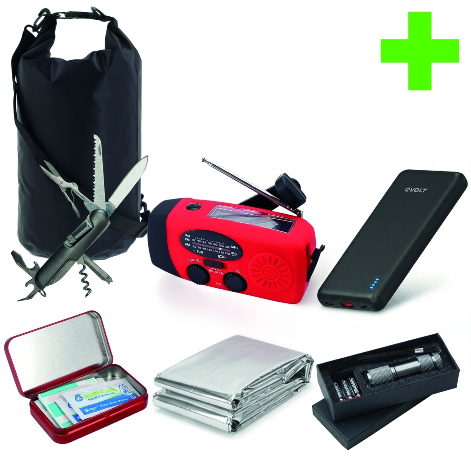 Merkloos Essentieel Noodpakket – Altijd Voorbereid bij Stroomuitval & Noodsituaties