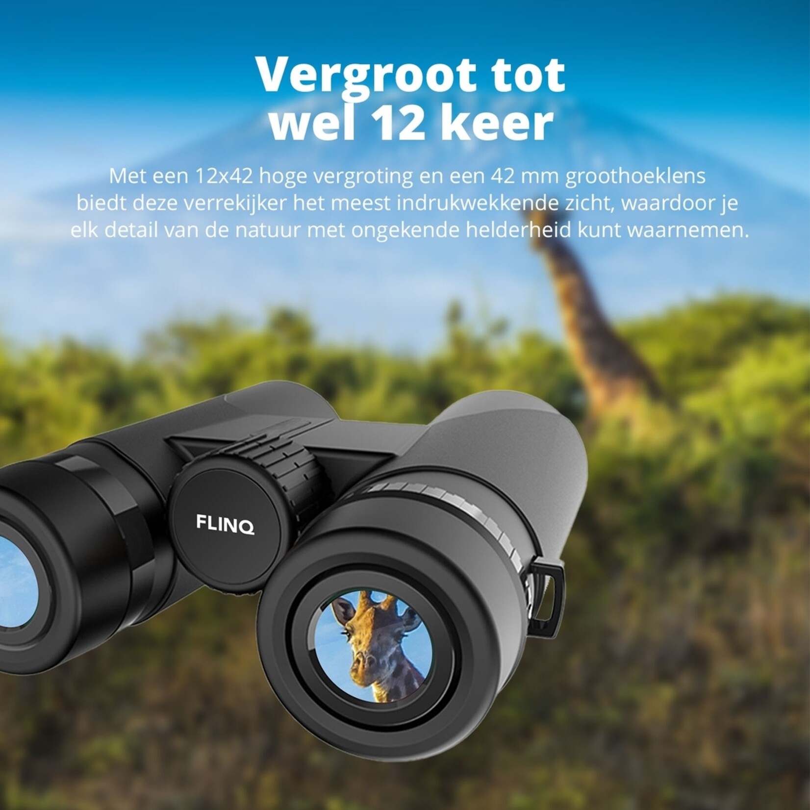 FlinQ HD Verrekijker - Binocular met Opbergtas en 42mm Groothoeklens