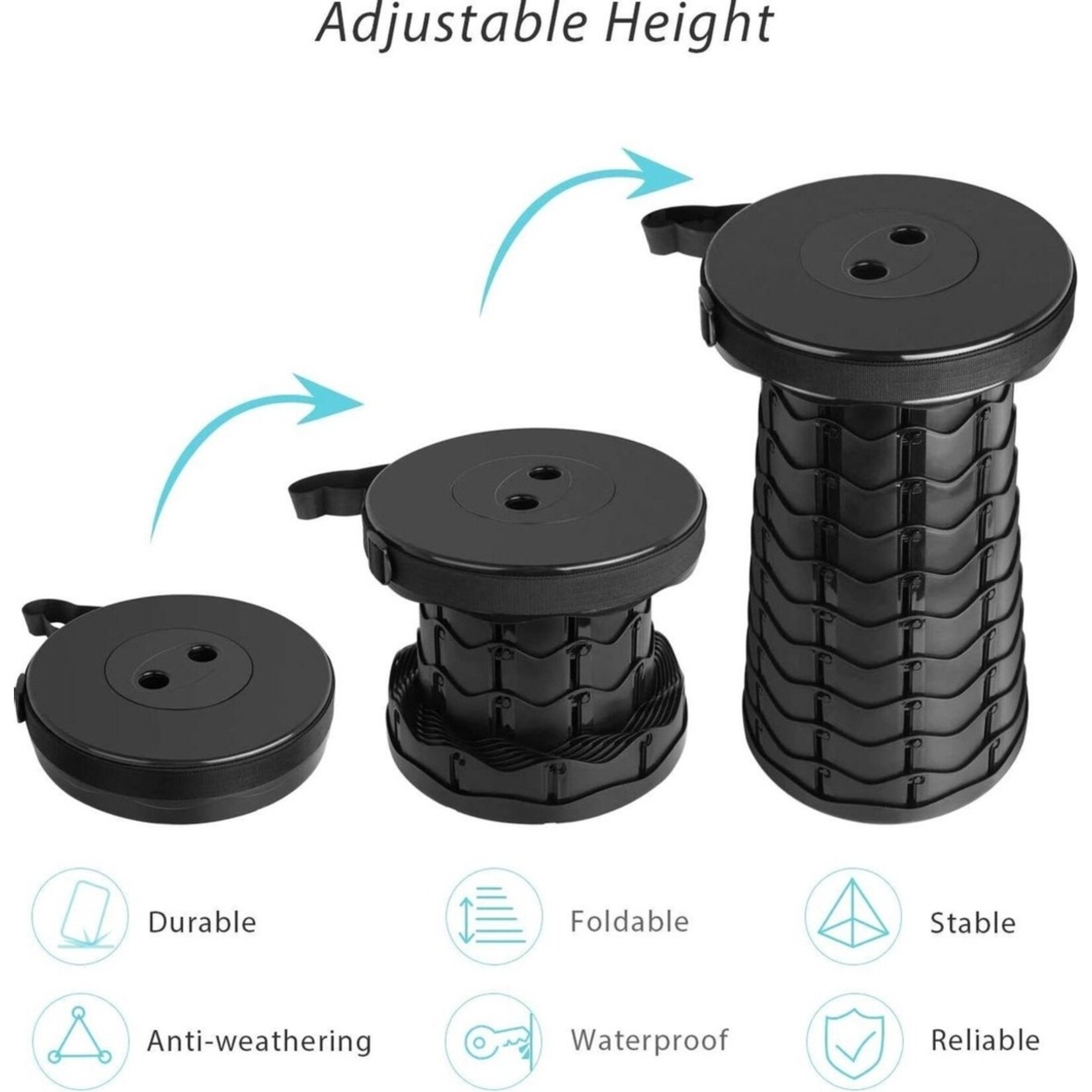 Nexxt Nexxt Opvouwbare Kruk - Inklapbare Stoel - Verstelbare Hoogte