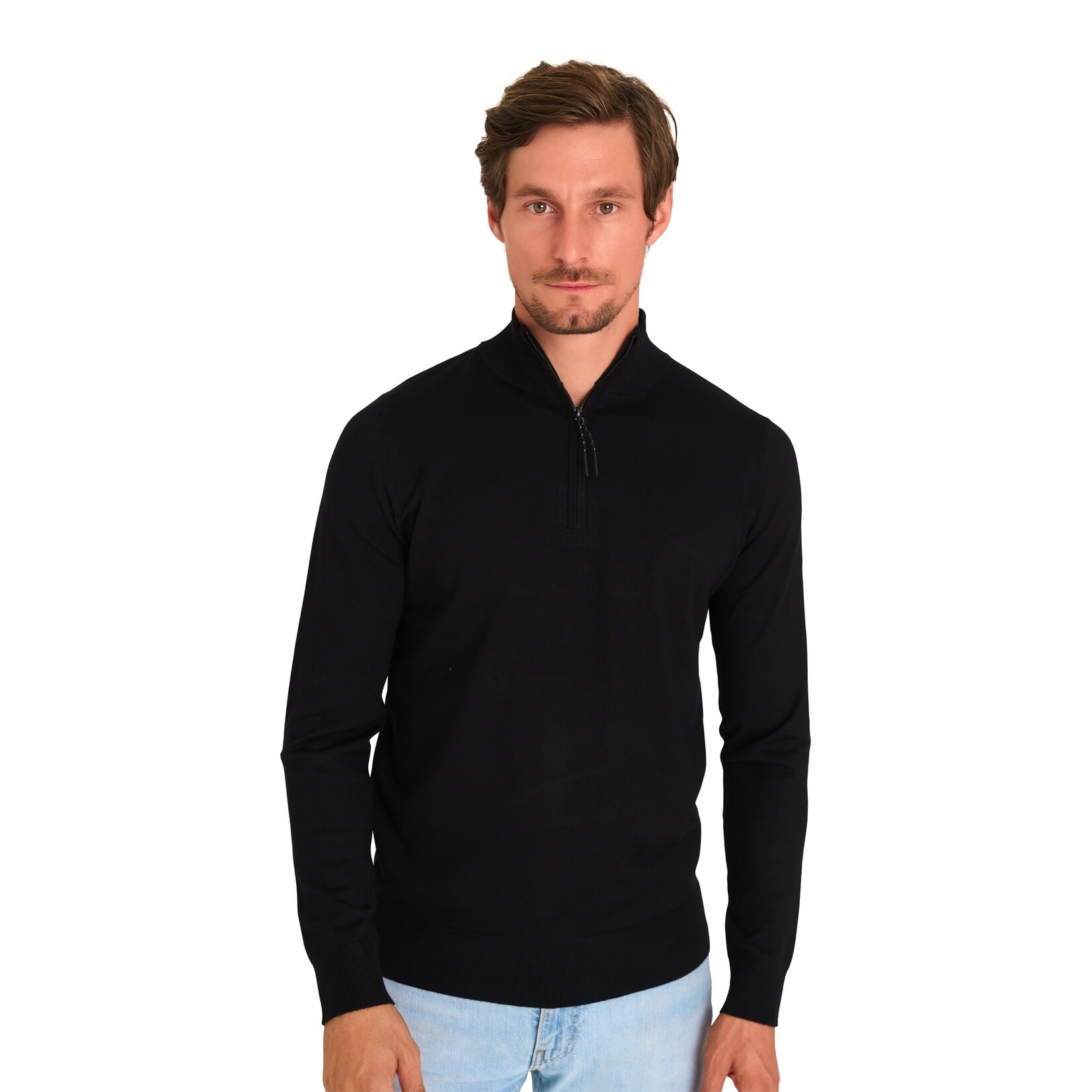 Mario Russo Mario Russo Half Zip Trui met Rits - Schipperstrui