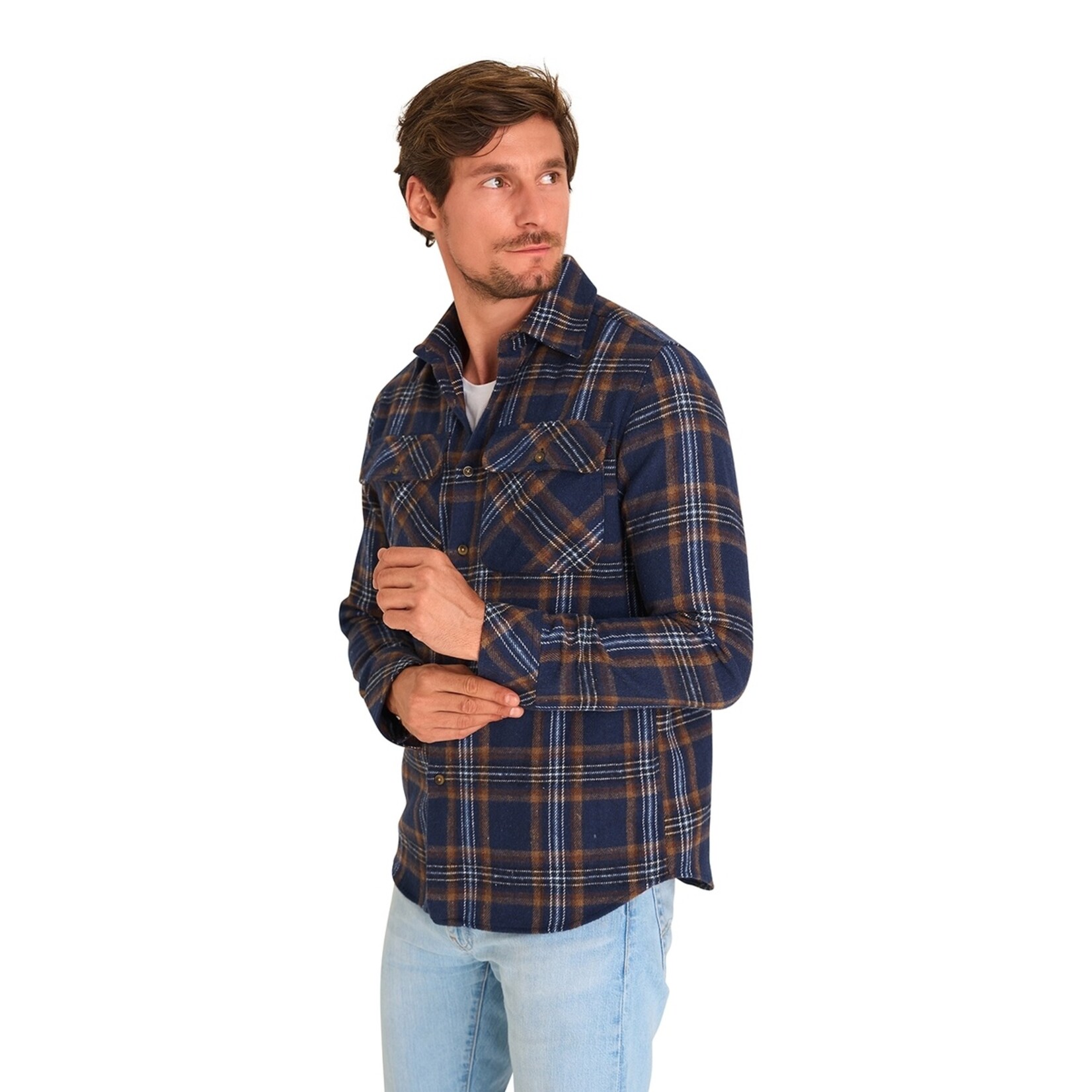 Mario Russo Mario Russo Overshirt voor Heren - Met Borstzak