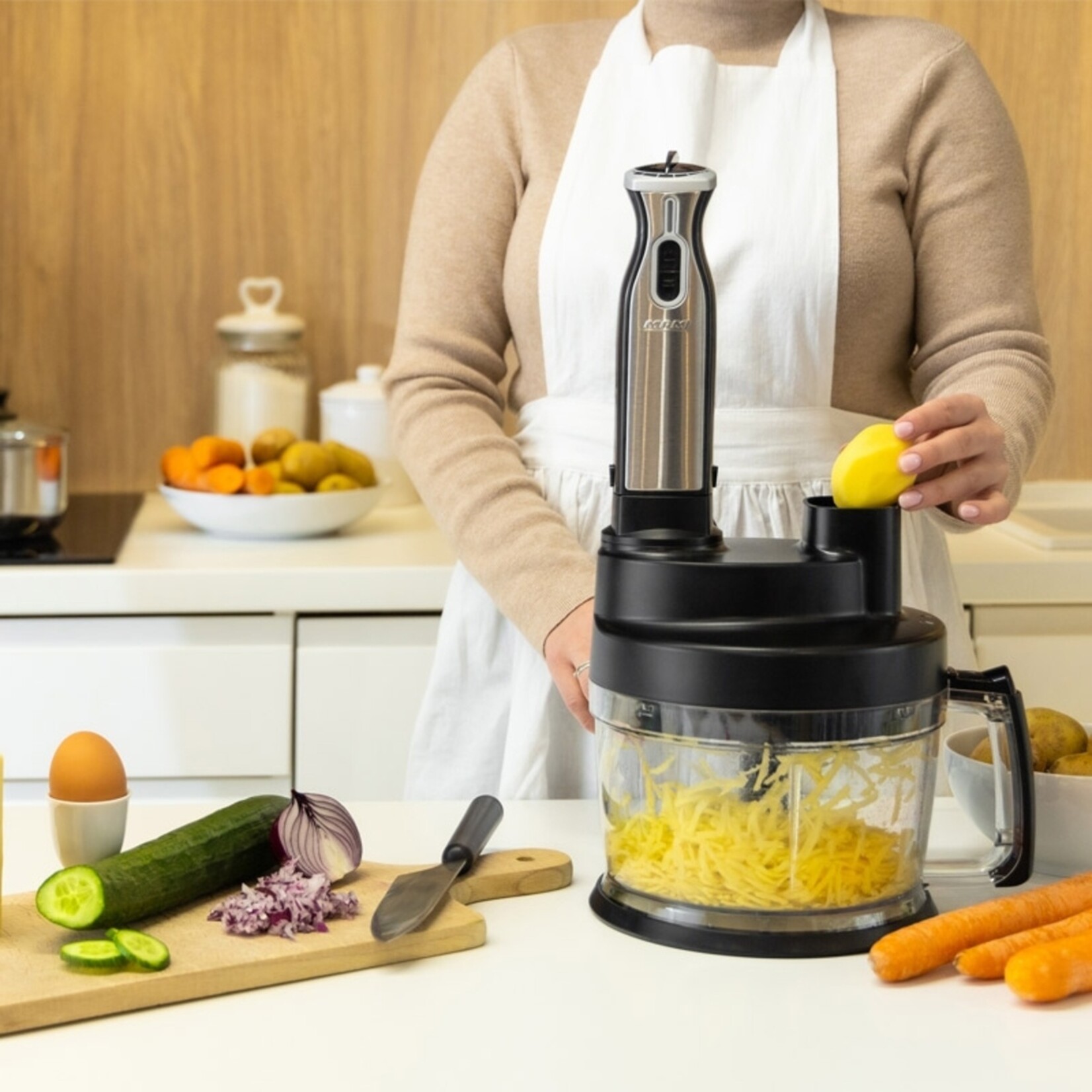 MPM Keukenmachine 800W met Blender, Raspschijven en 2L Mengkom