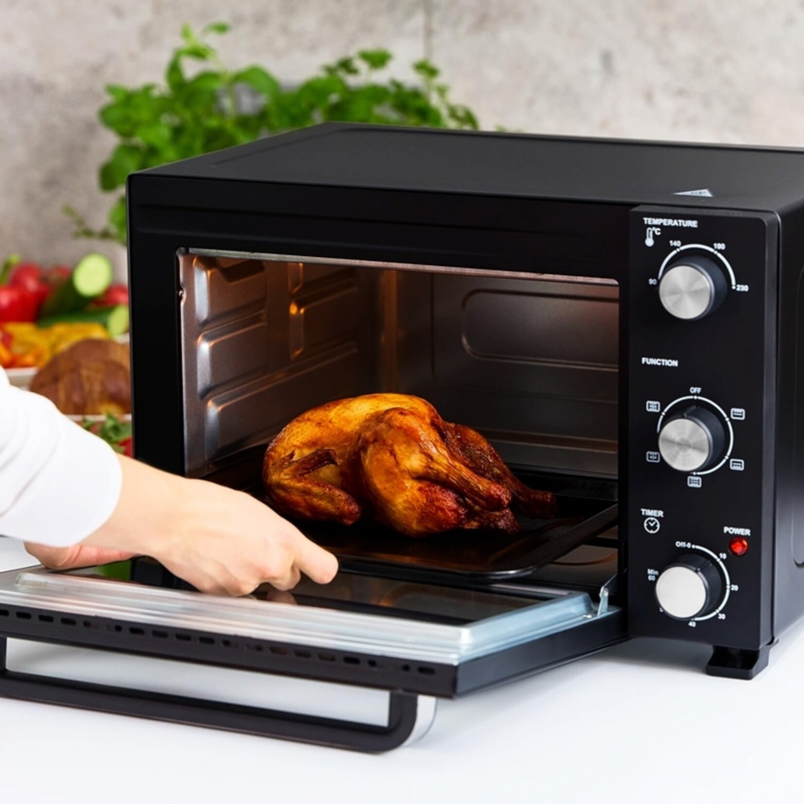 MPM Mini Oven 35L met Boven‑ en Onderwarmte, Binnenverlichting