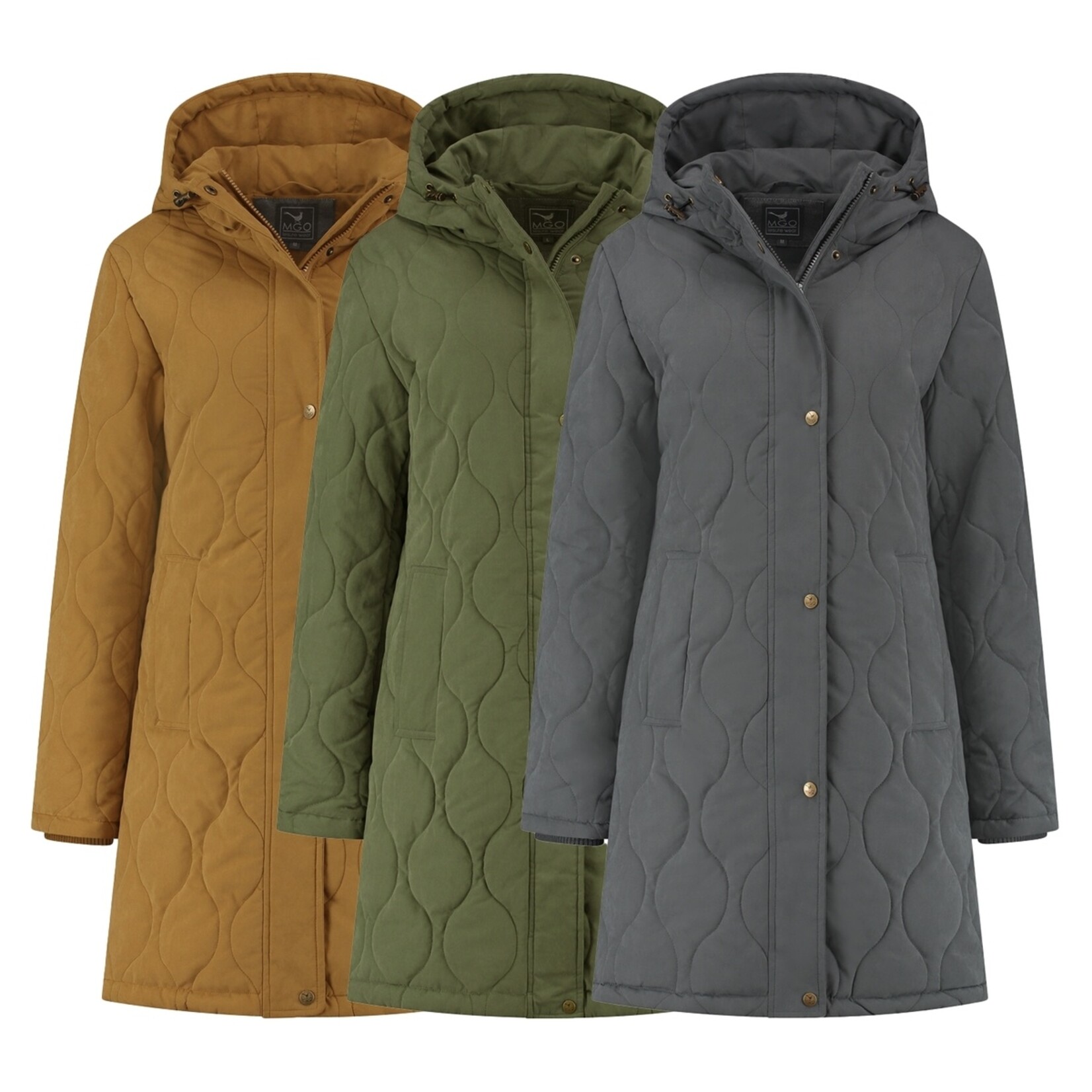 MGO Leisure Wear MGO Lauren Gewatteerde Jas voor Dames - Halflang met Capuchon