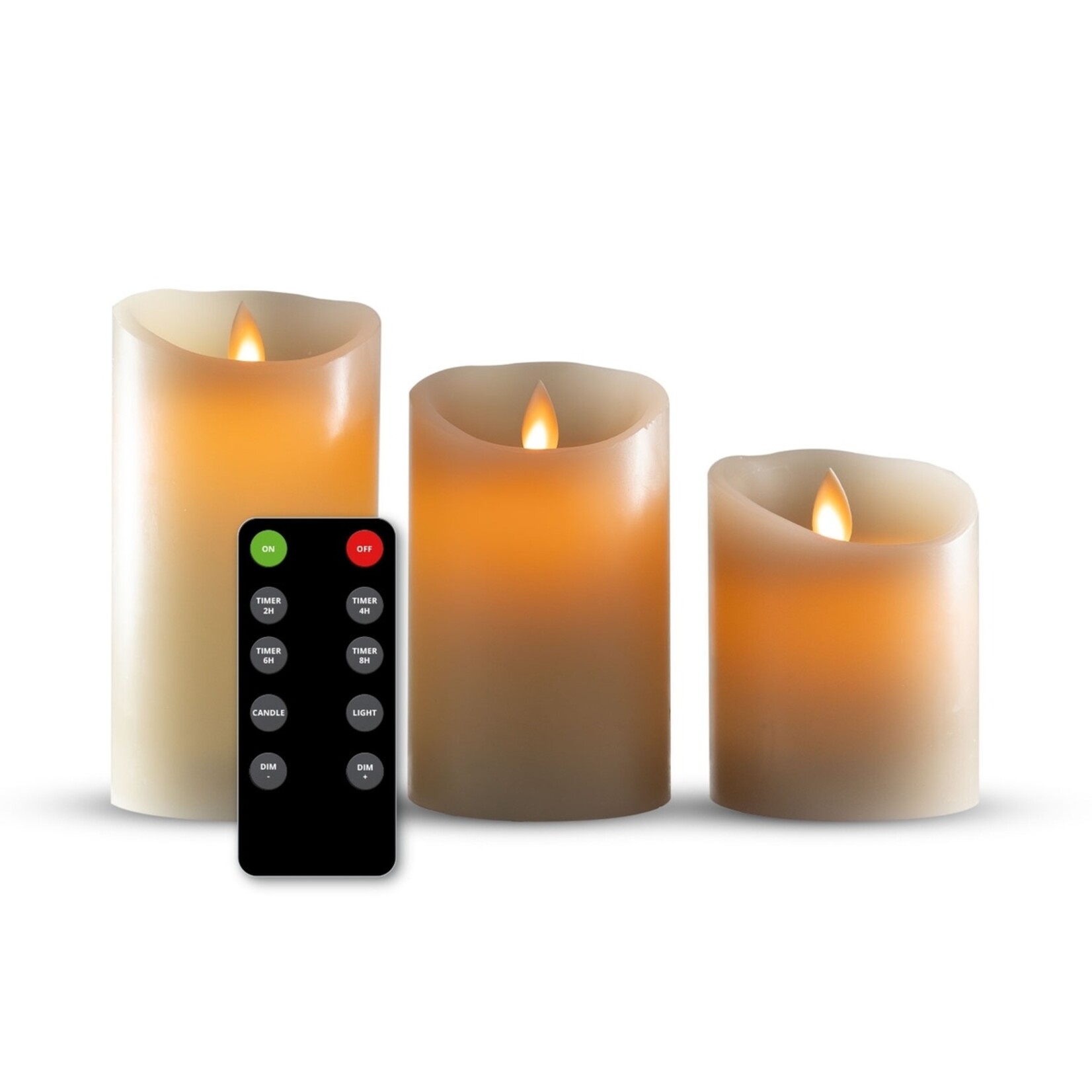 FlinQ Oplaadbare Kaarsen Set van 3 Stuks met Afstandsbediening