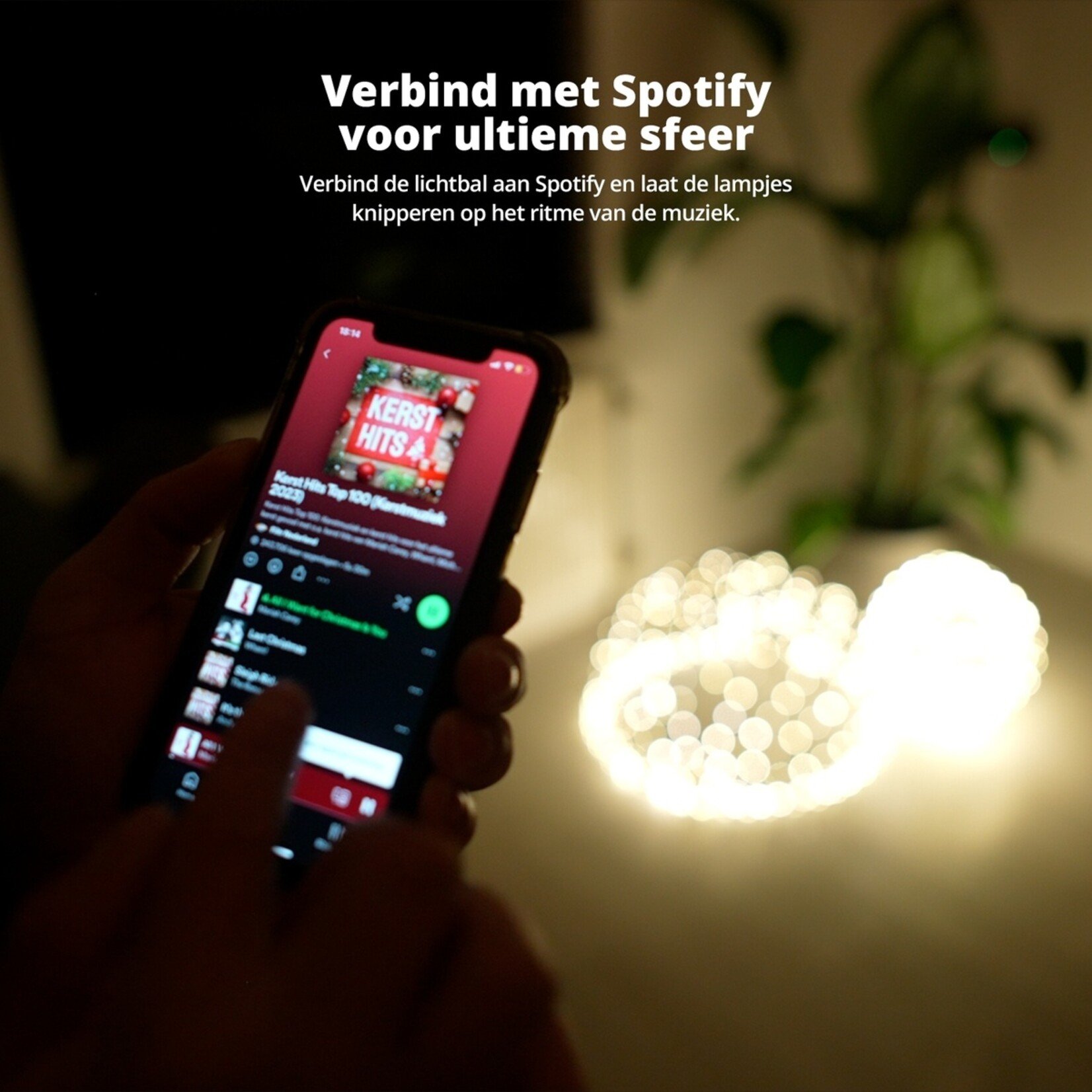 FlinQ Slimme Lichtbol voor Binnen en Buiten met App - Lichtgevende Bal - Warm Wit