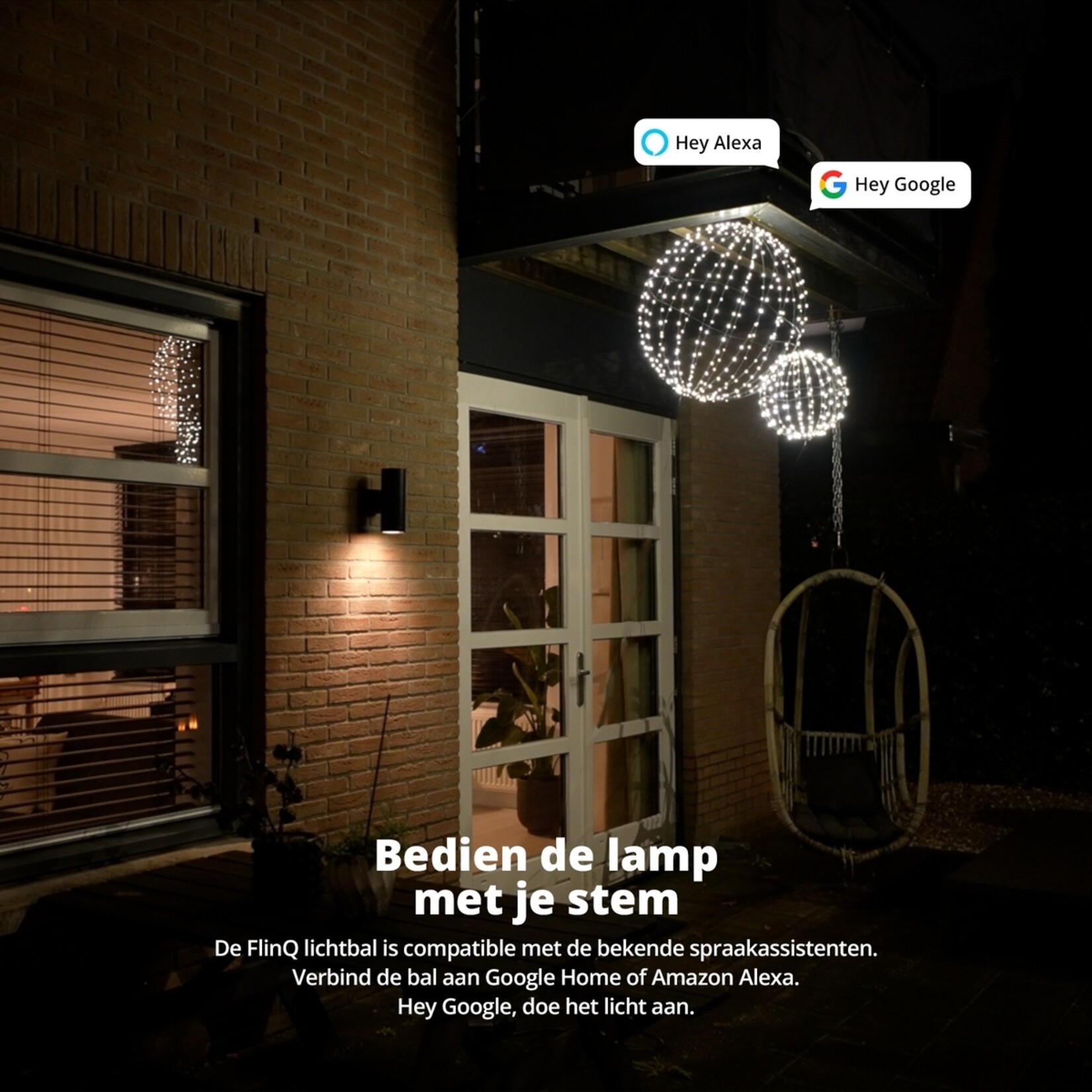FlinQ Slimme Lichtbol voor Binnen en Buiten met App - Lichtgevende Bal - Warm Wit