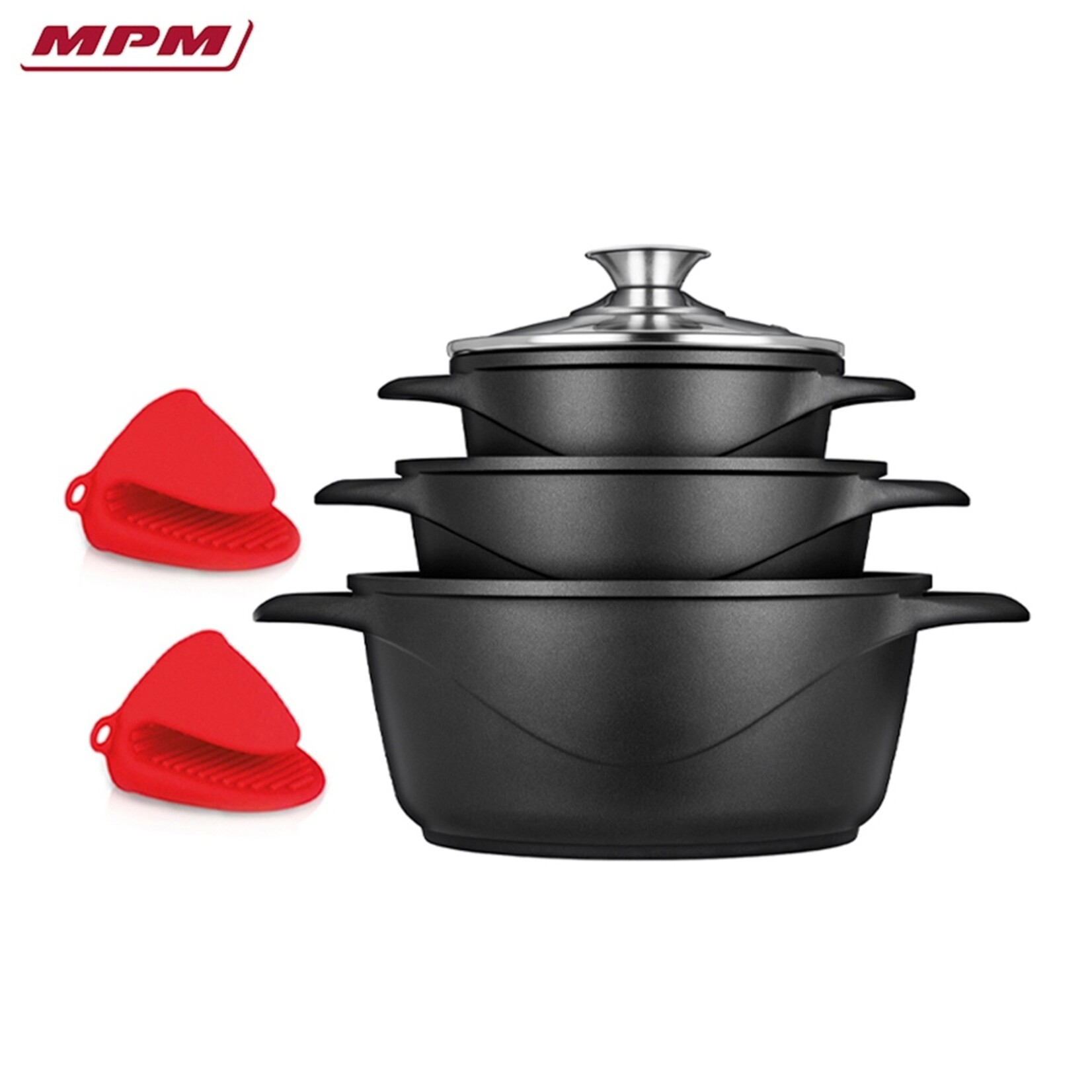 MPM 8-delige Pannenset met Antiaanbaklaag en Vaatwasserbestendig