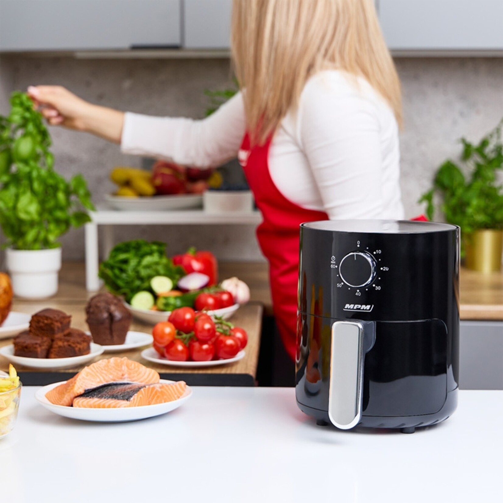 MPM Airfryer 2L Compact met Timer en 800W