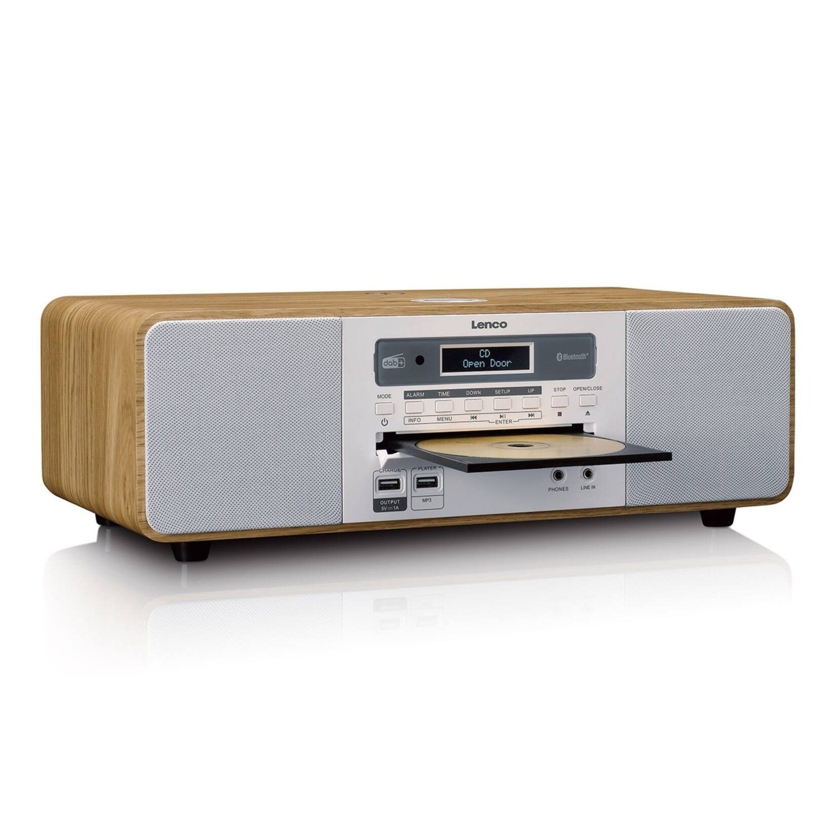 Lenco Lenco DAR-251WDWH Alles-in-één Muzieksysteem met DAB+, FM, CD, Bluetooth en USB