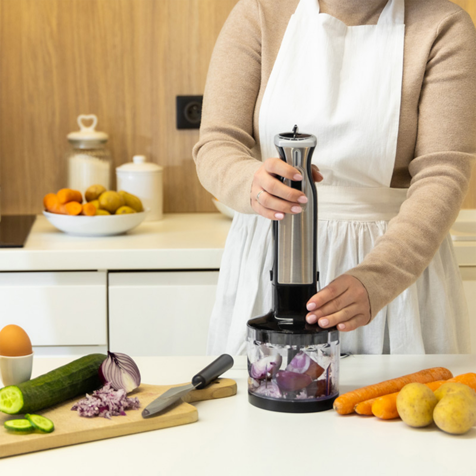 MPM Keukenmachine 800W met Blender, Raspschijven en 2L Mengkom