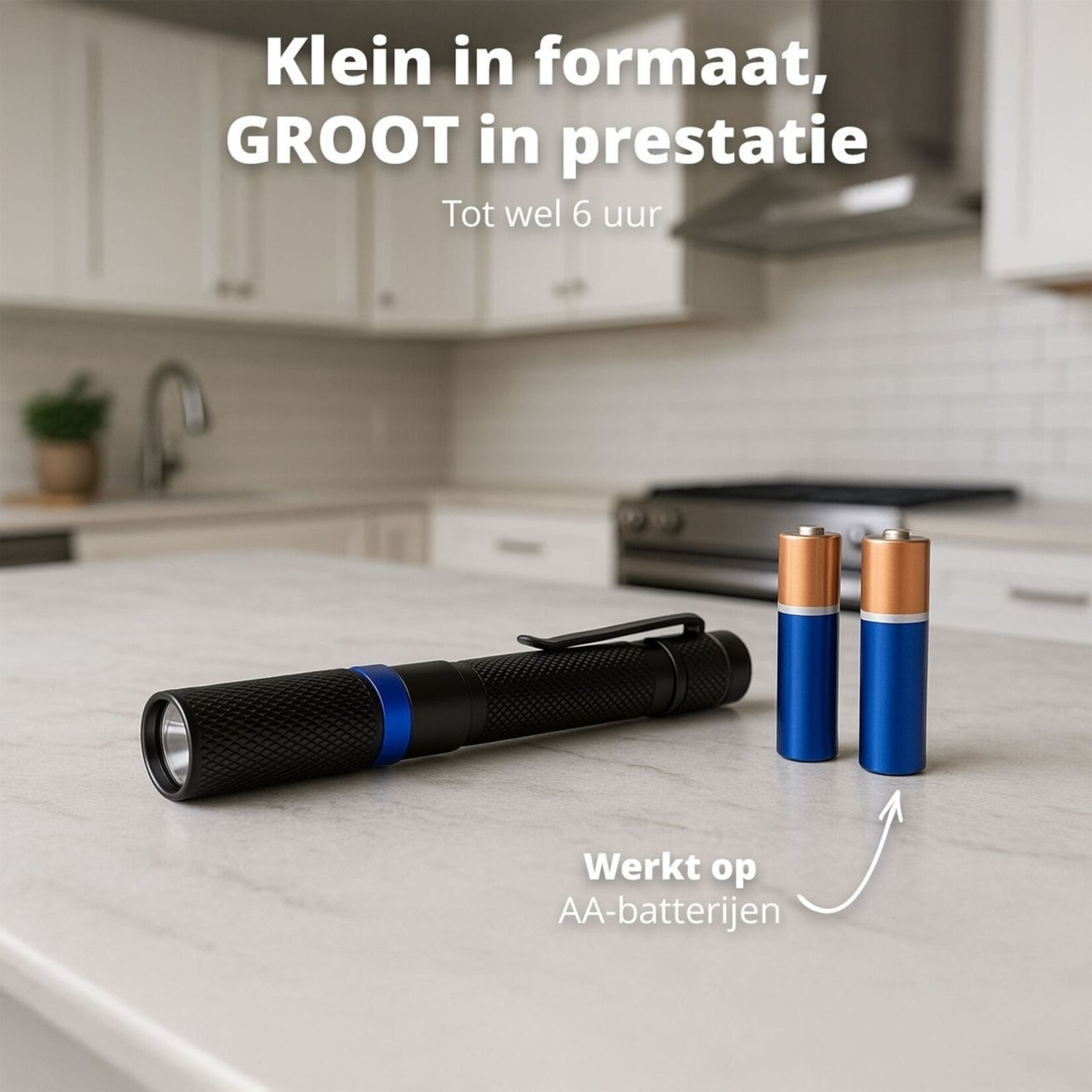 FlinQ Premium Penmodel Zaklamp met LED-licht - 100 Meter en 100 Lumen