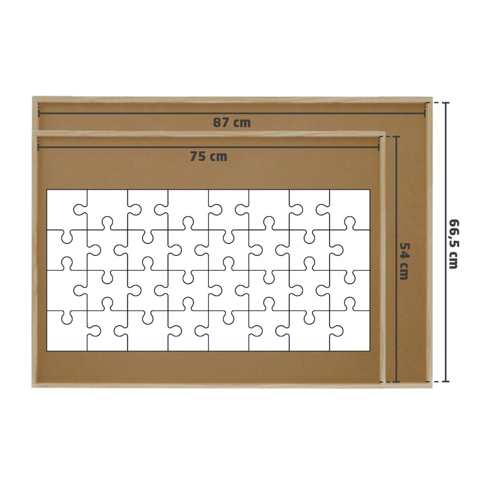 BREND Puzzelplaat voor 1000 Stukjes – Puzzelplank met 6 Lades en Afdekplaat