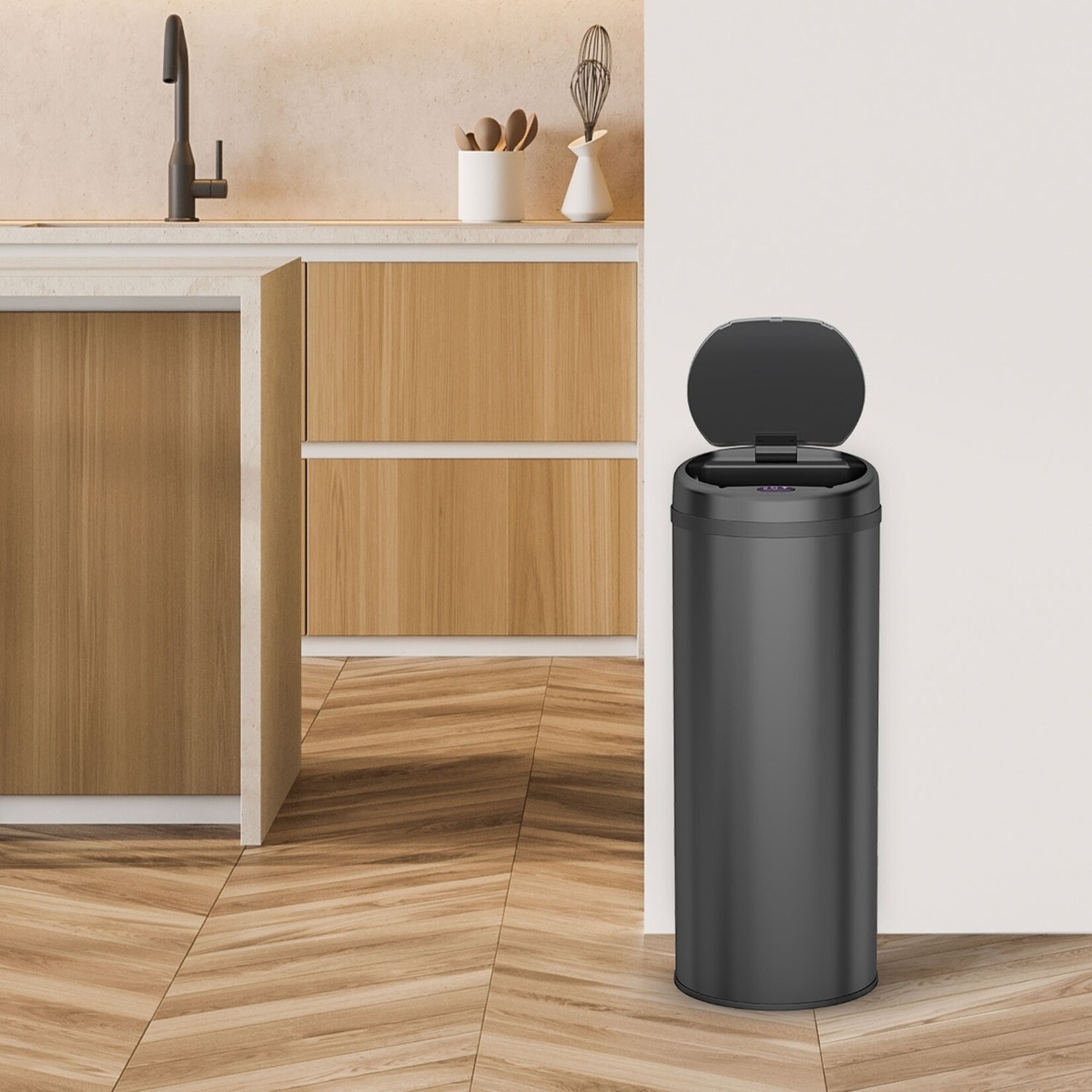 FlinQ Prullenbak met Bewegingssensor en LED Display - 50 Liter