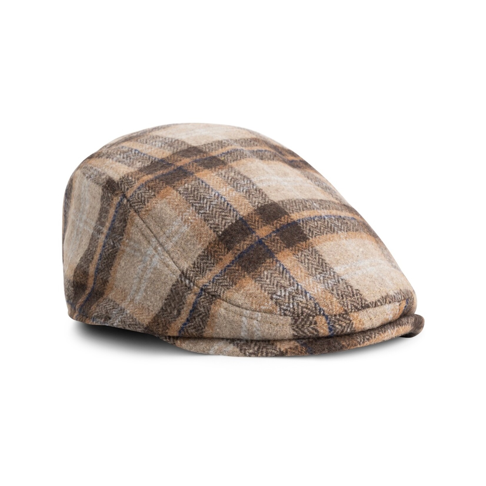 MGO Leisure Wear MGO Bodmin Herenpet met Ruitpatroon - Wolmix Flatcap