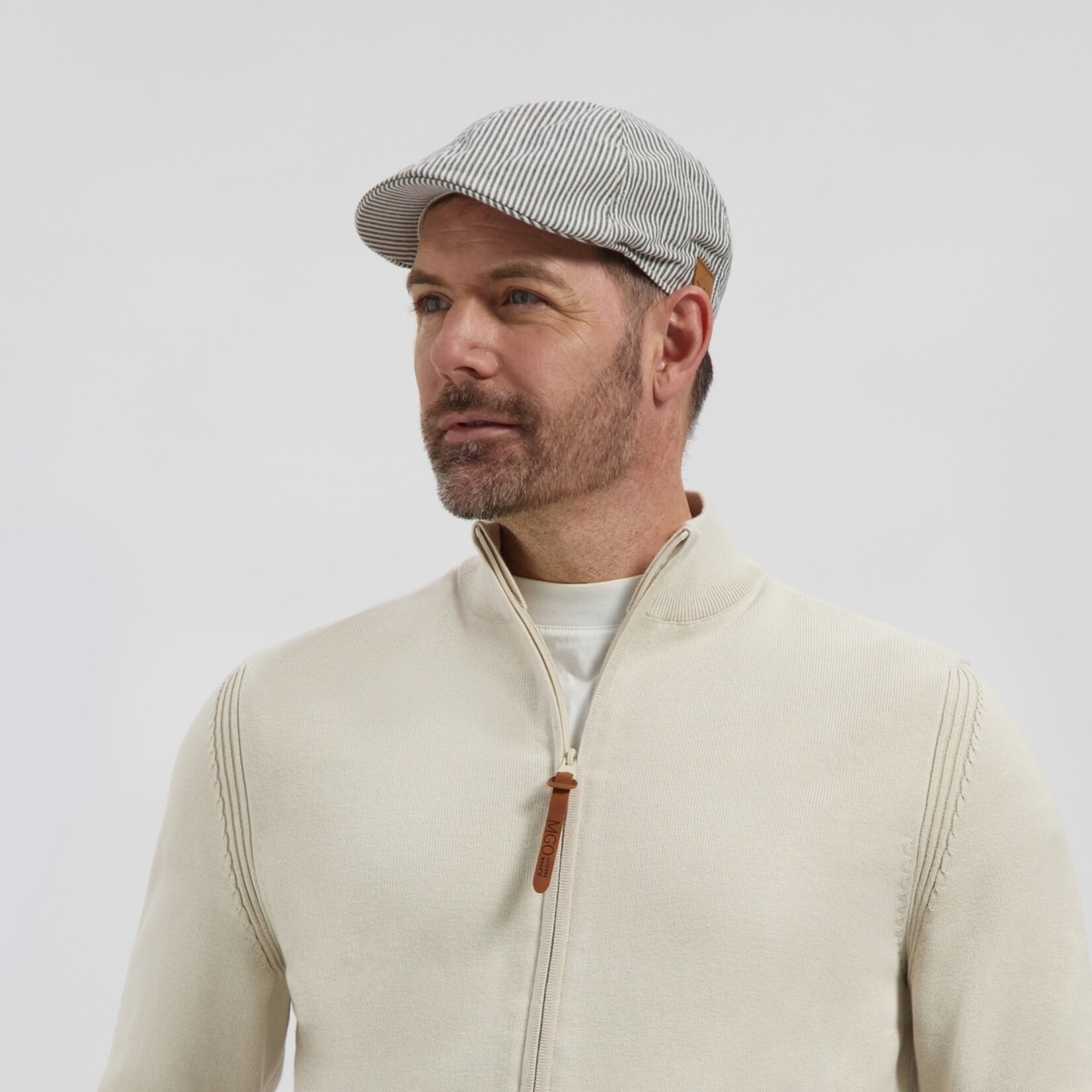 MGO Leisure Wear MGO Byron Herenpet - Katoenen Flatcap met Elastische Achterkant