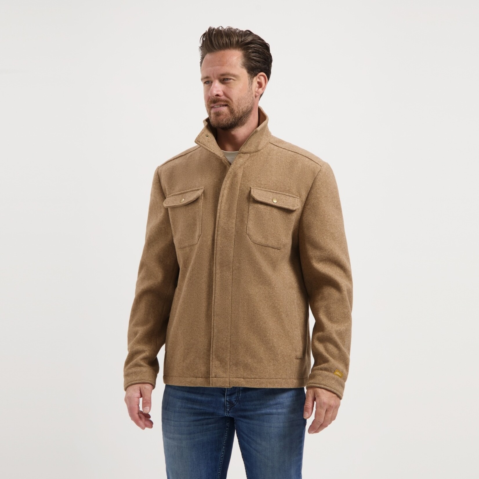 Travelin' MGO Cedric Shacket Jas voor Heren - Tussenjas met Wollook