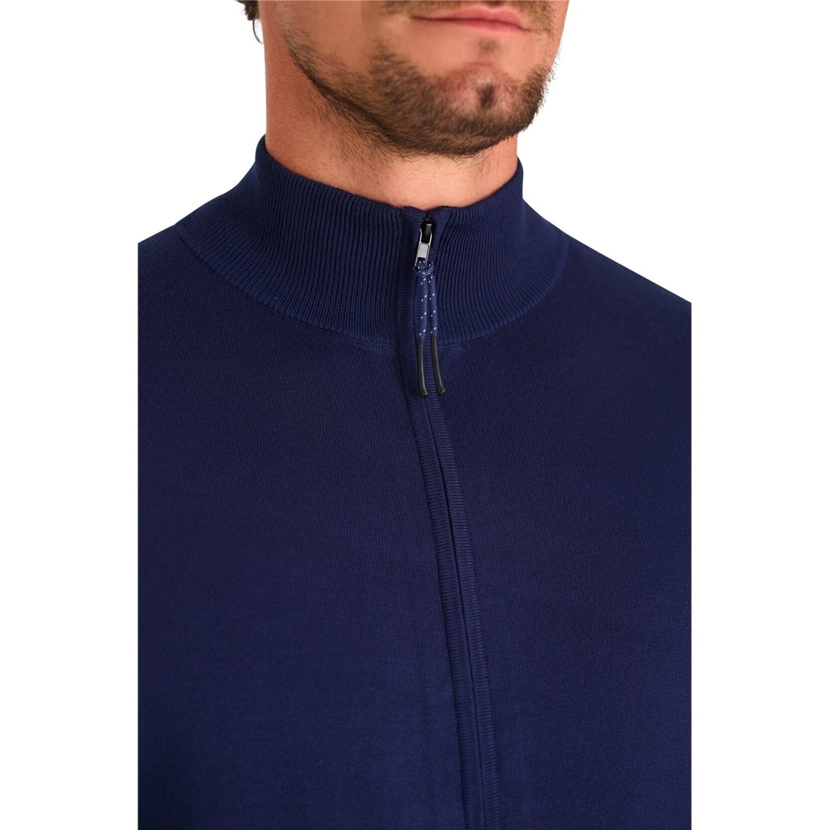 Mario Russo Mario Russo Full Zip Vest - Cardigan met Stretch