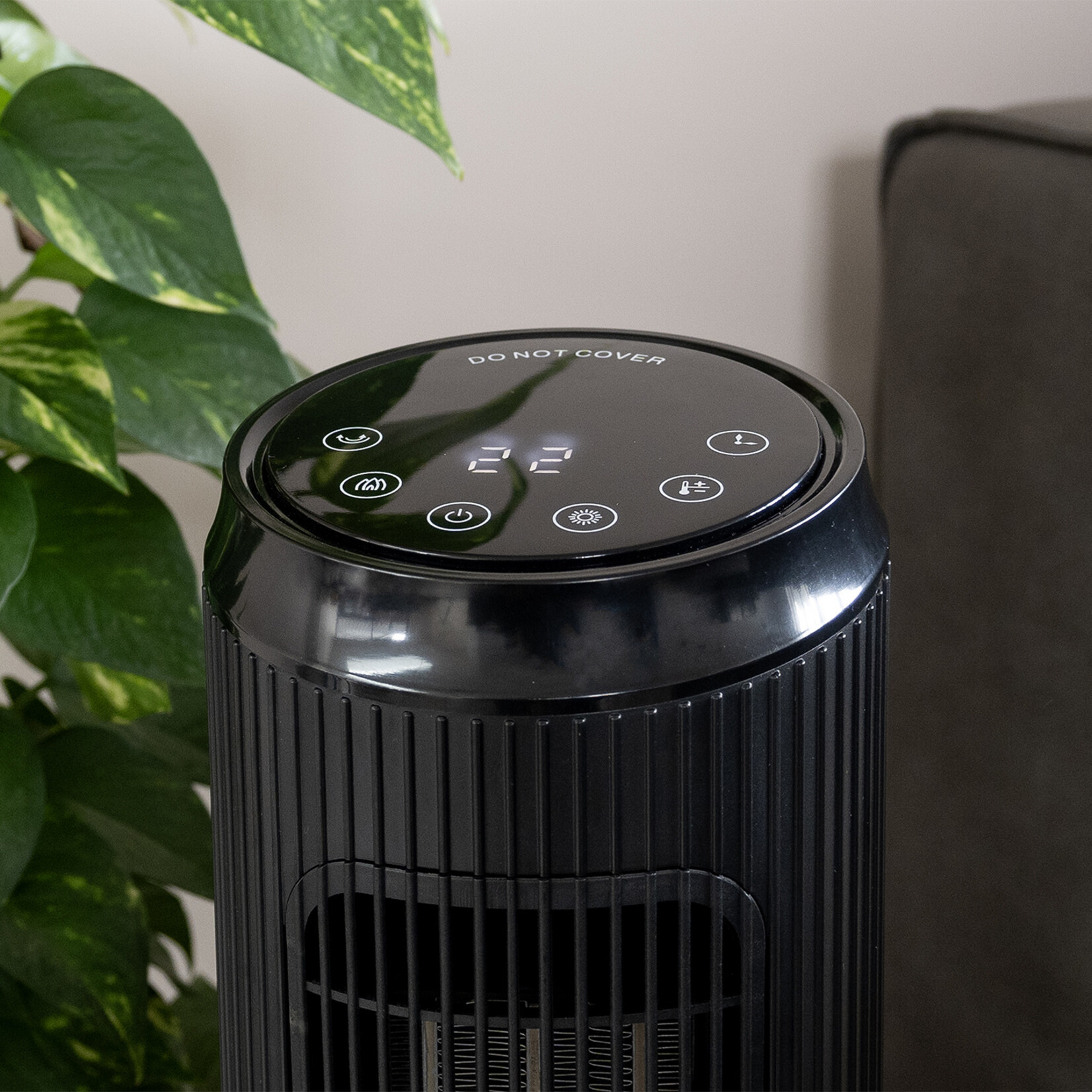 BREND Elektrische Torenkachel met Vlammenspel – Kachelventilator en Sfeerhaard in één