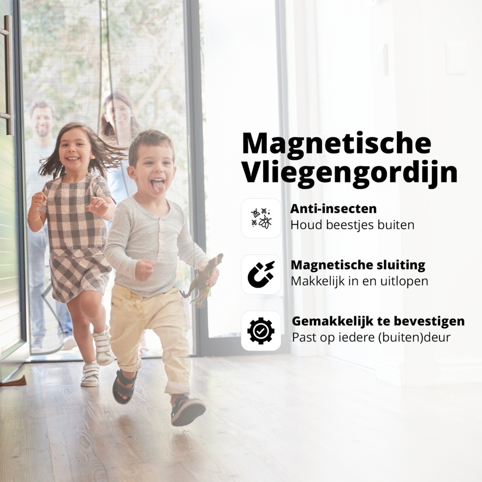 FlinQ Vliegengordijn met Magneetsluiting - Glasvezel Gaas - 2 maten