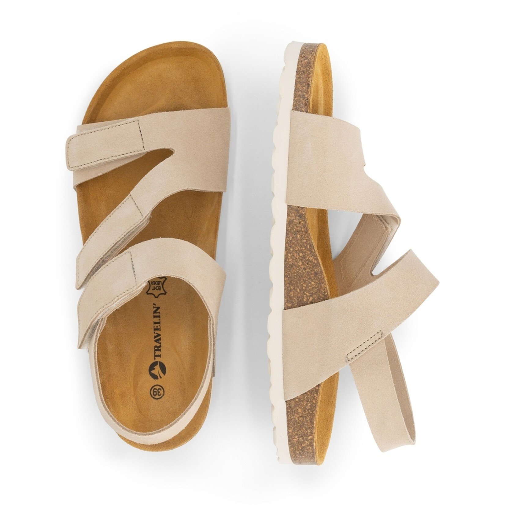 Travelin' Travelin’ Harvik Dames Sandalen van Suède met Memory Foam