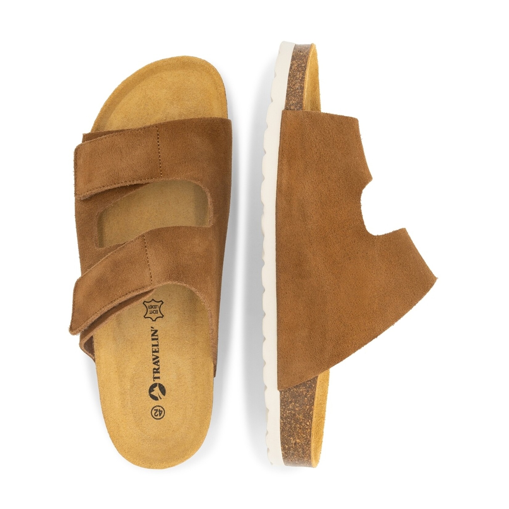 Travelin' Travelin’ Allinge Heren Sandalen van Leer - Memory Foam
