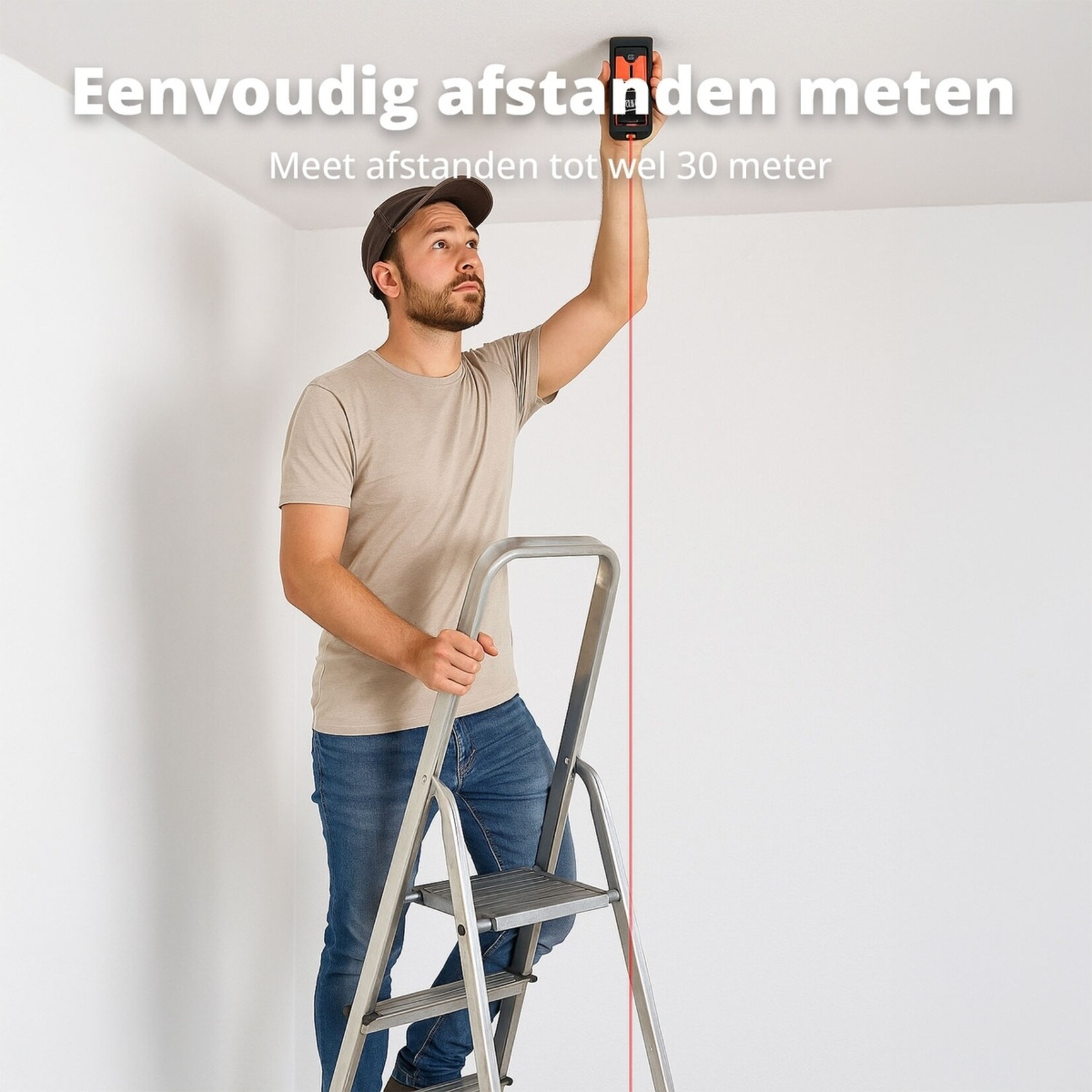 FlinQ Digitale Afstandsmeter tot 30 Meter - 5 Meetmodi