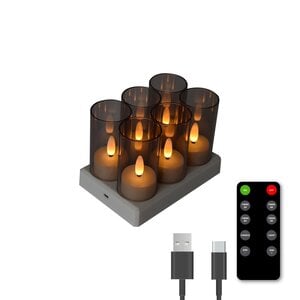 FlinQ Oplaadbare LED Theelichtjes met Dimfunctie - Waxinelichtjes - 4 Lichtstanden en Timer