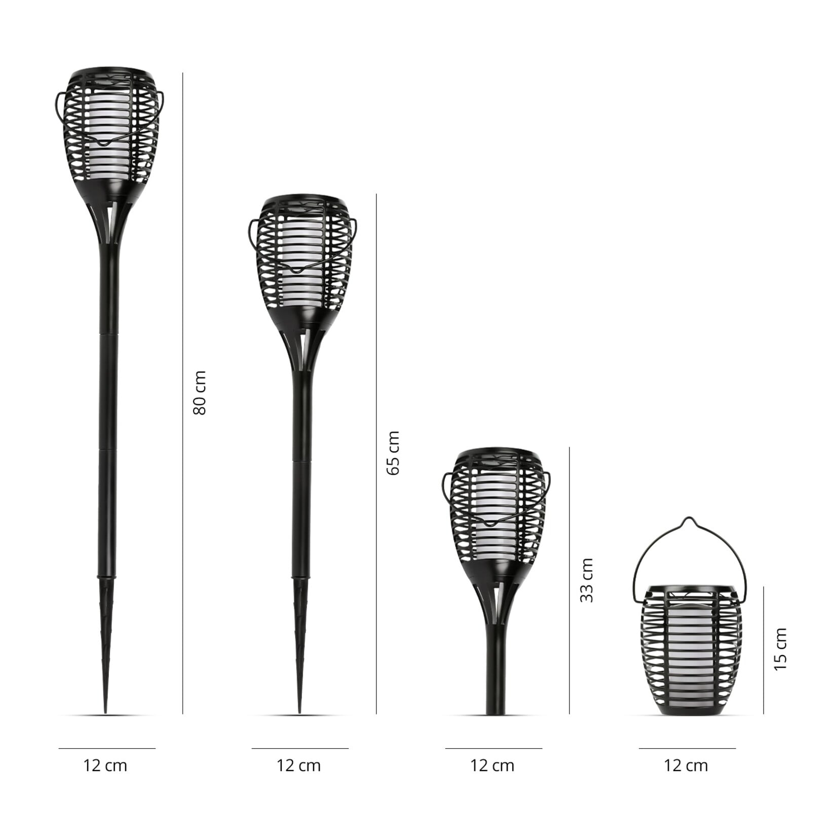 FlinQ Solar Fakkel met Vlameffect - Set van 2