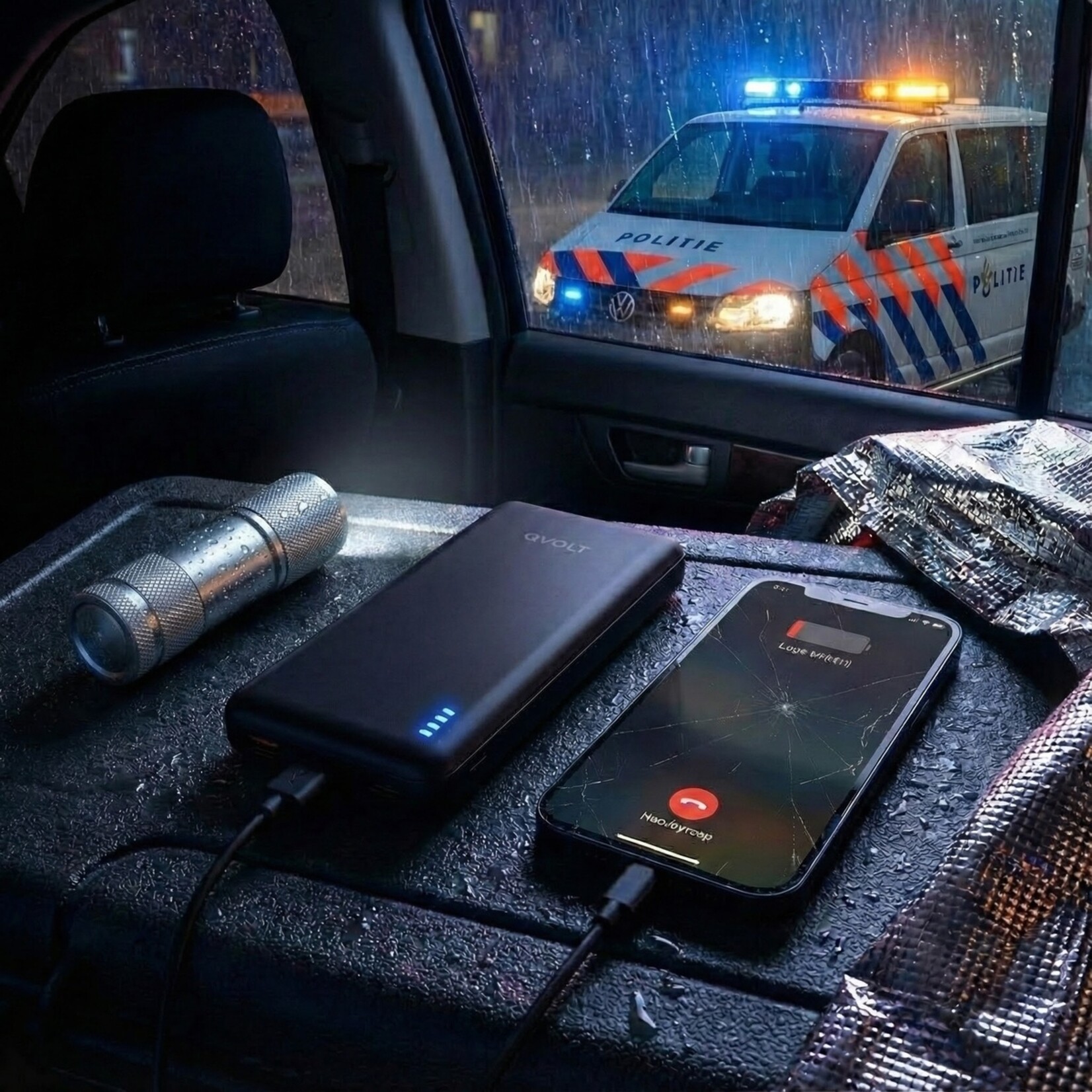 QVOLT Compacte Powerbank 10.000 mAh met 20W Snelladen en Zaklamp