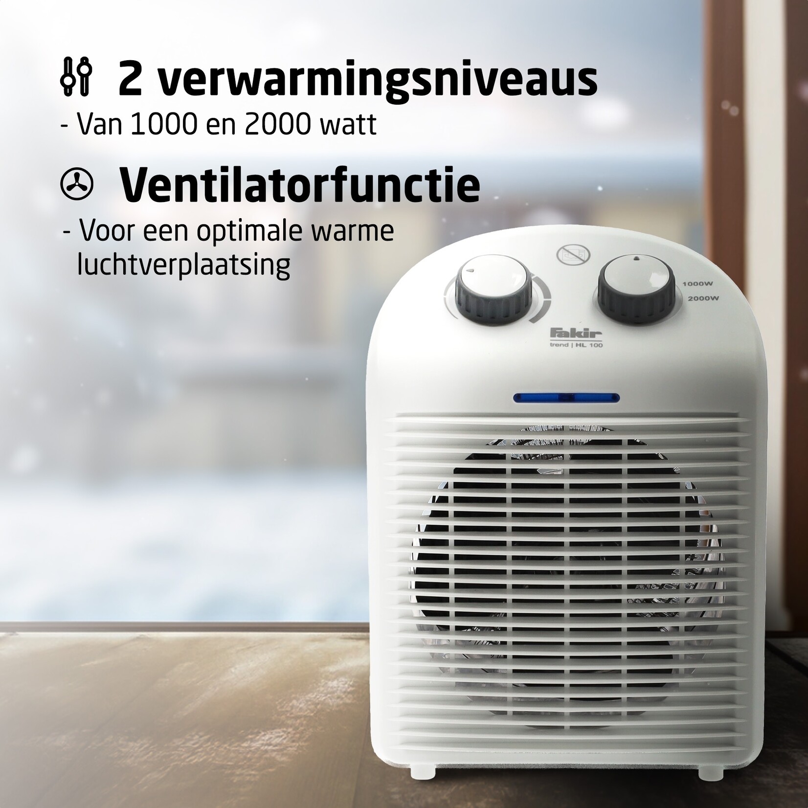 Fakir Compacte Elektrische Kachel - Verwarming met Ventilator