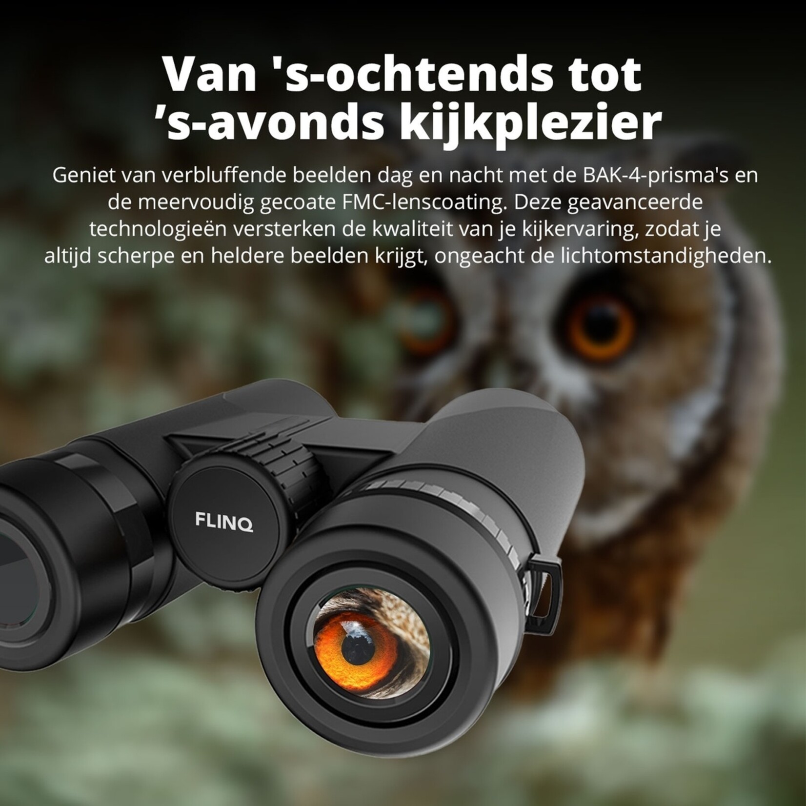 FlinQ HD Verrekijker - Binocular met Opbergtas en 42mm Groothoeklens