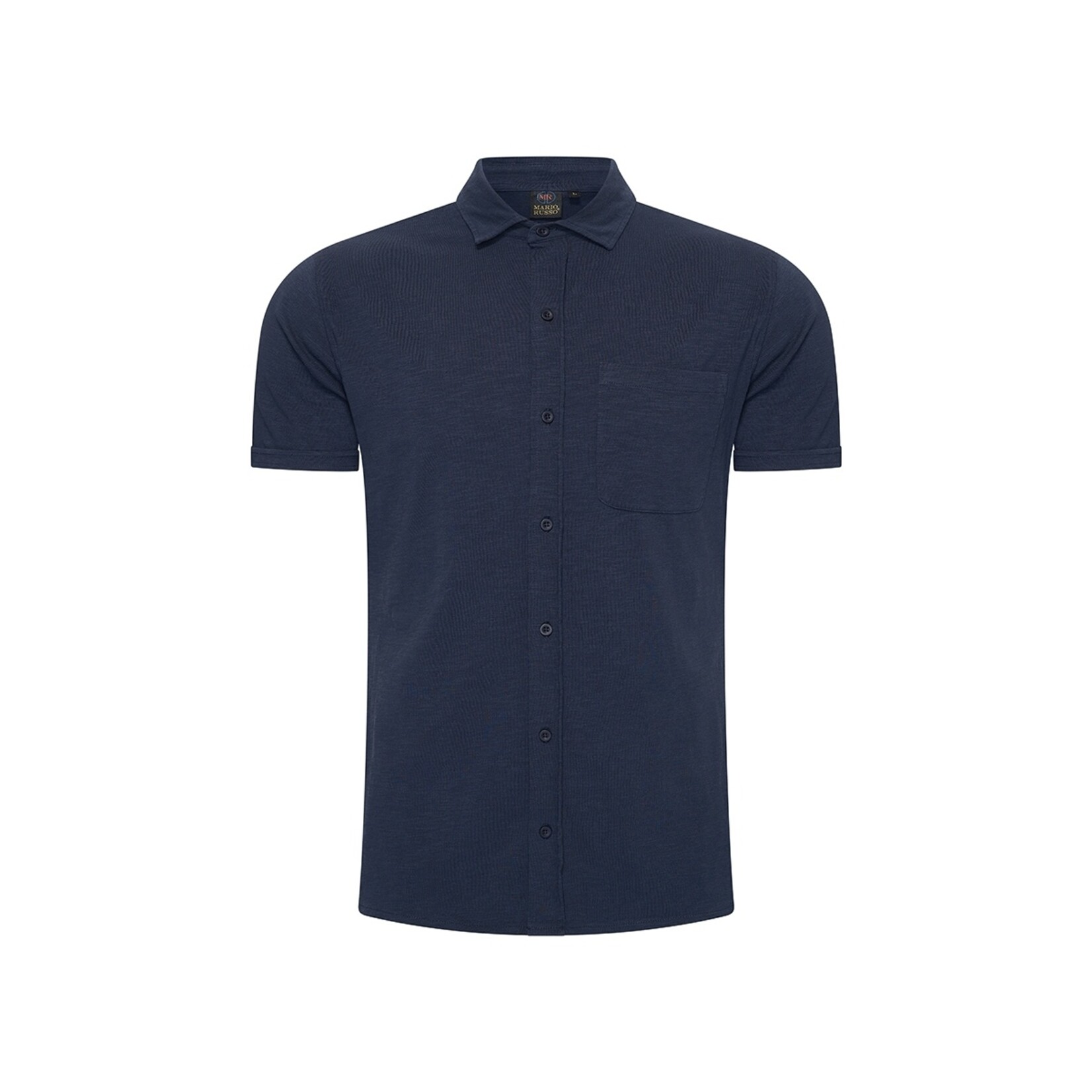 Mario Russo Mario Russo Fancy Jersey Shirt voor Heren - Met Borstzak