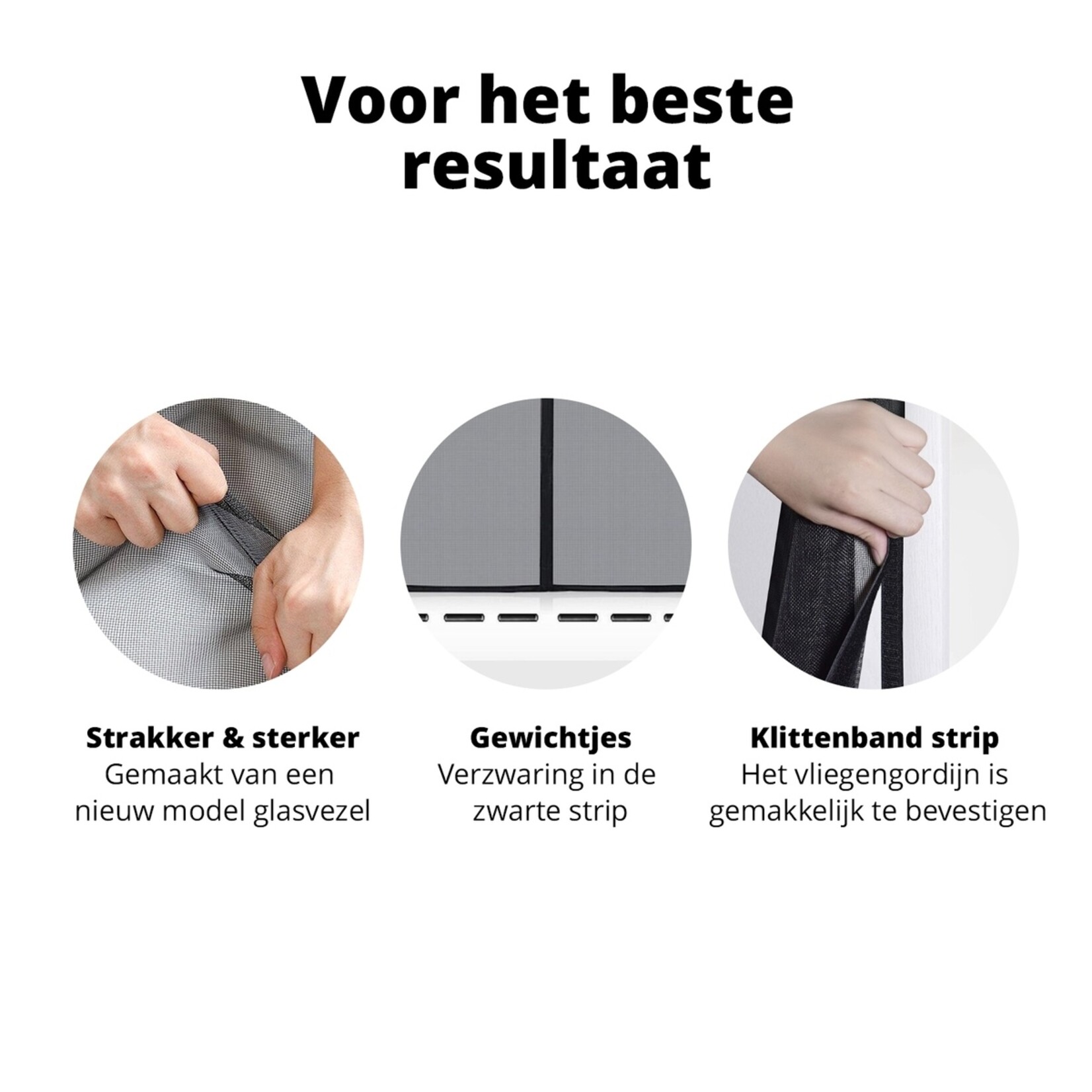 FlinQ Vliegengordijn met Magneetsluiting - Glasvezel Gaas - 2 maten
