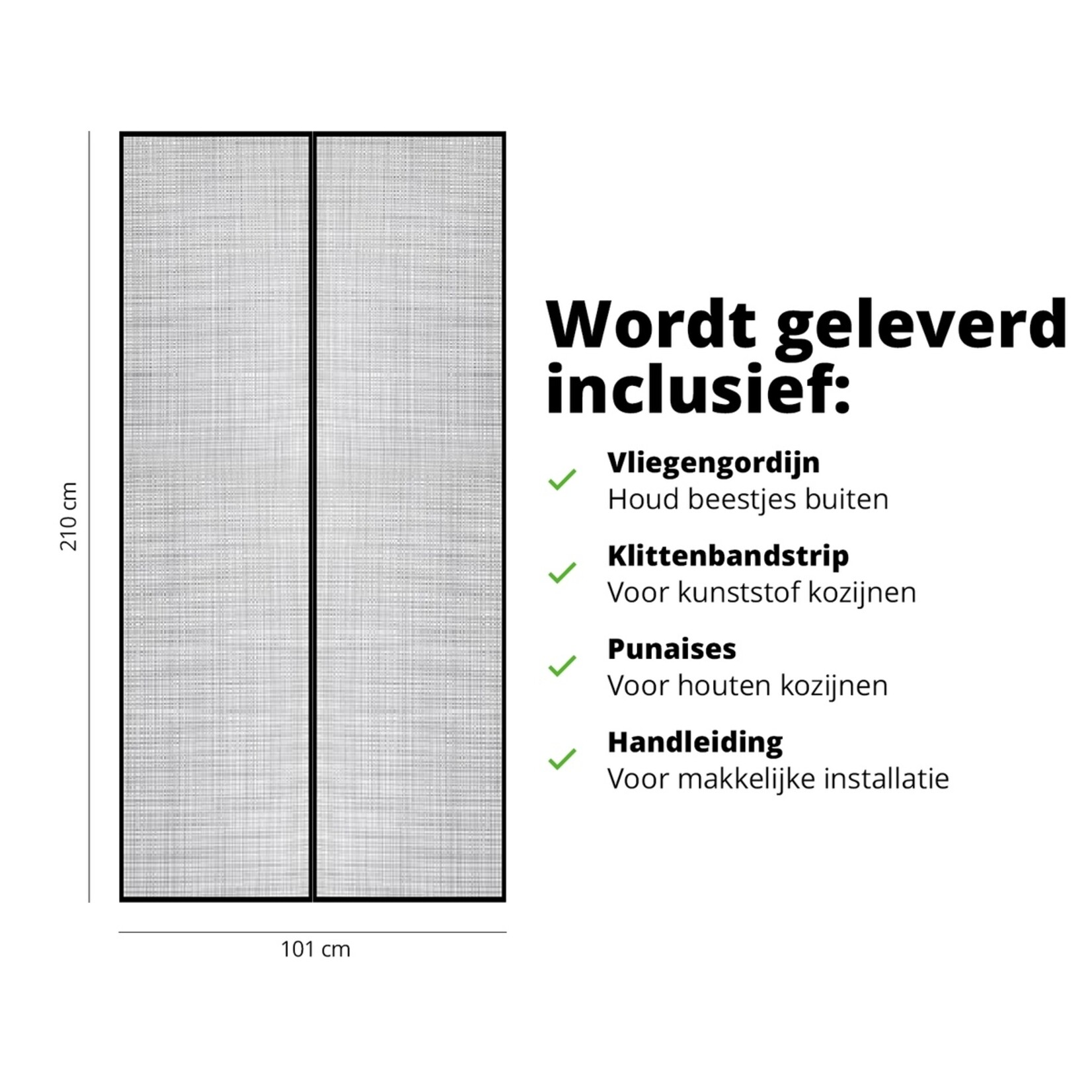 FlinQ Vliegengordijn met Magneetsluiting - Glasvezel Gaas - 2 maten