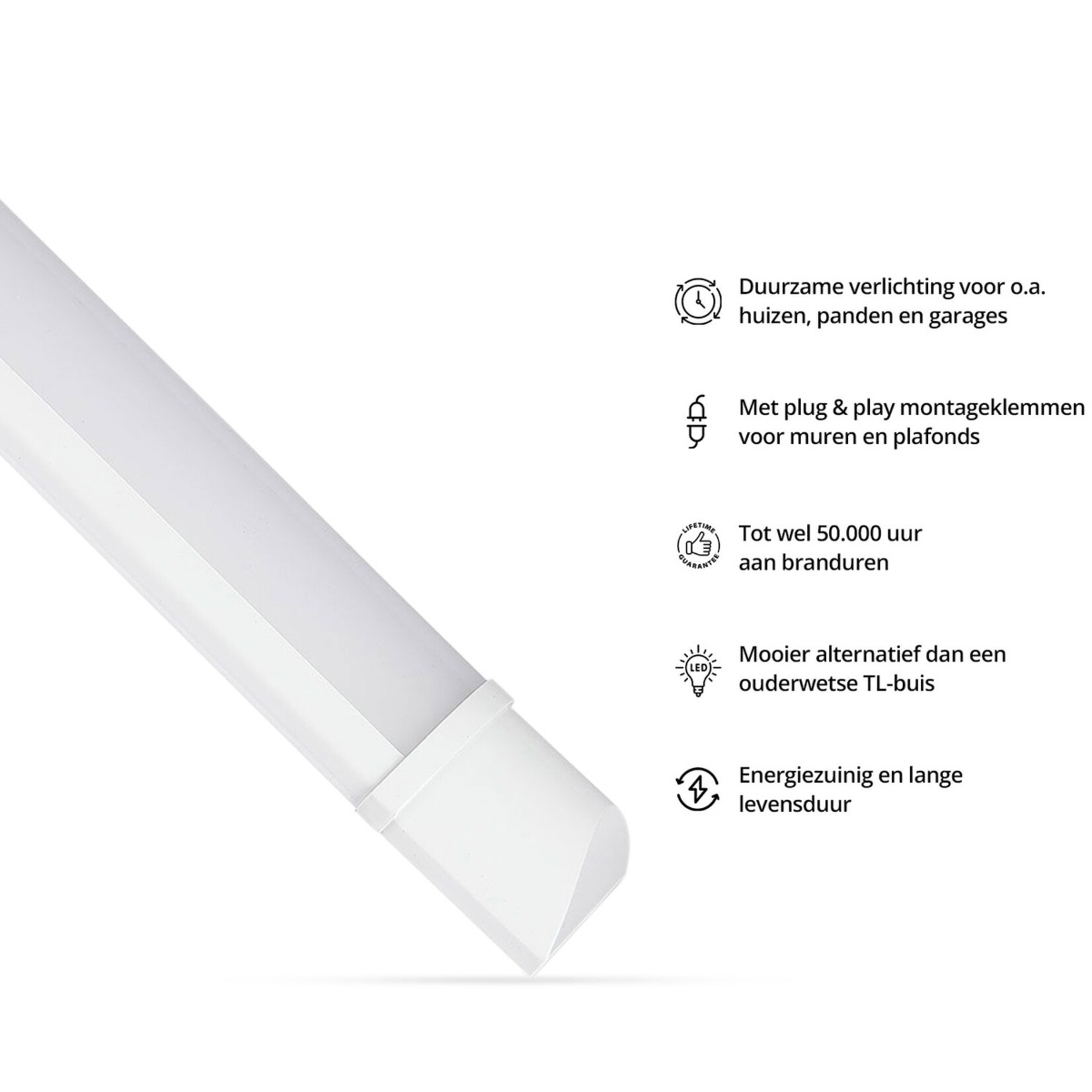 FlinQ LED Batten Verlichting - LED Balk met 50.000 Branduren