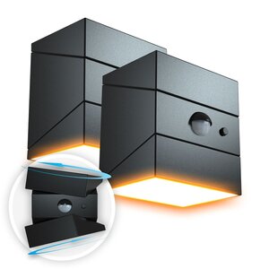FlinQ Draaibare Solar Wandlamp voor Buiten op Zonne-energie met Sensor