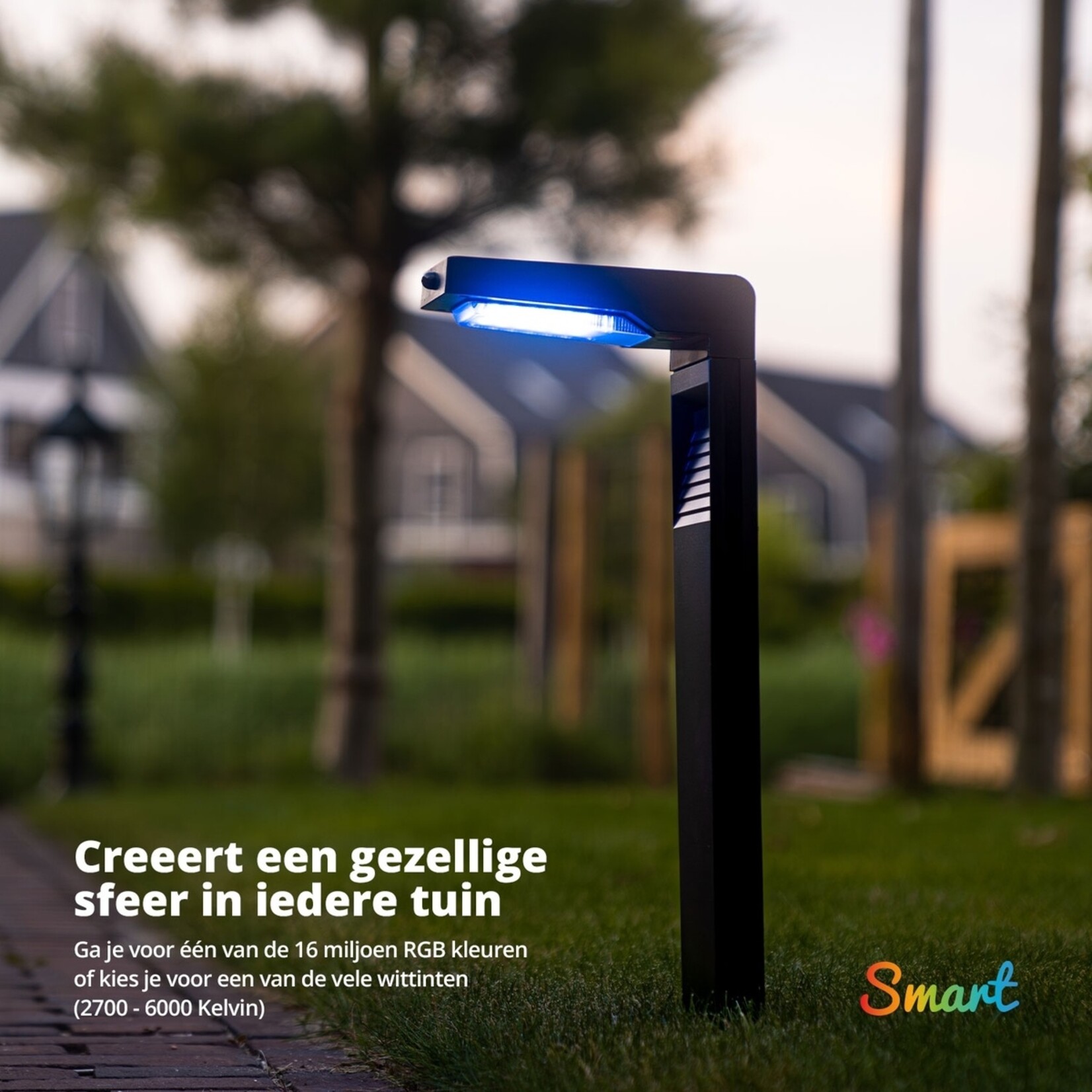 FlinQ Gaia 2 Slimme Buitenlampen op Zonne-energie met App en 16 miljoen Kleuren