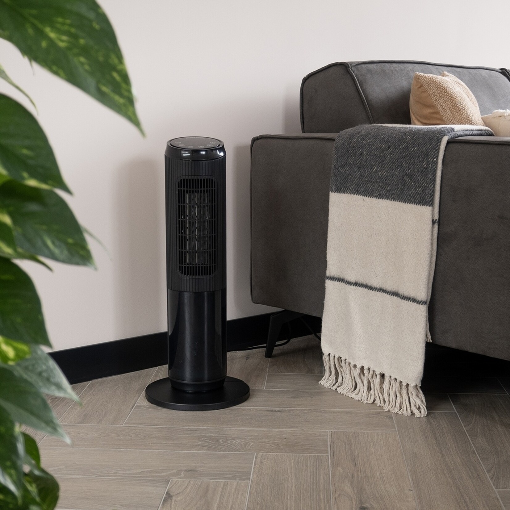 BREND Elektrische Torenkachel met Vlammenspel – Kachelventilator en Sfeerhaard in één