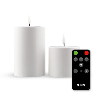 FlinQ Oplaadbare LED Kaarsen voor Binnen en Buiten - Set van 2