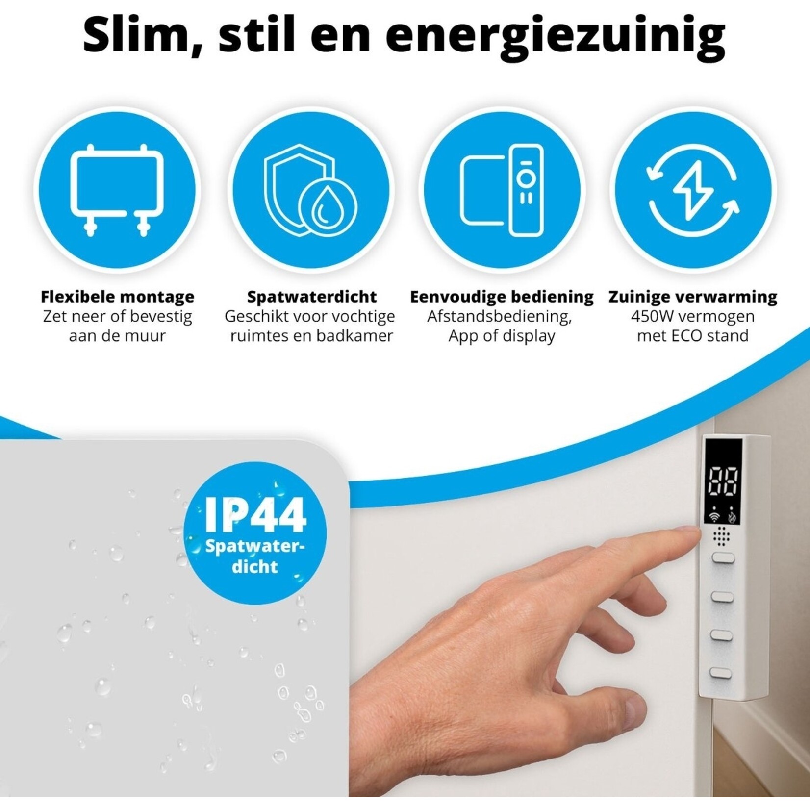 FlinQ Slimme Paneelverwarming met Infrarood - Elektrische Kachel met App