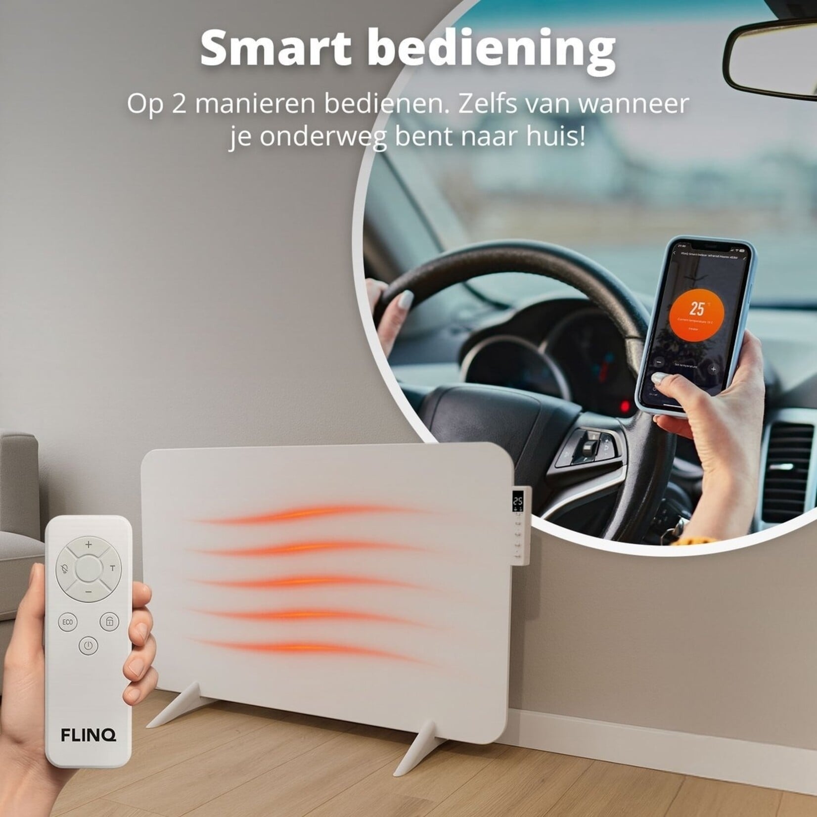 FlinQ Slimme Paneelverwarming met Infrarood - Elektrische Kachel met App