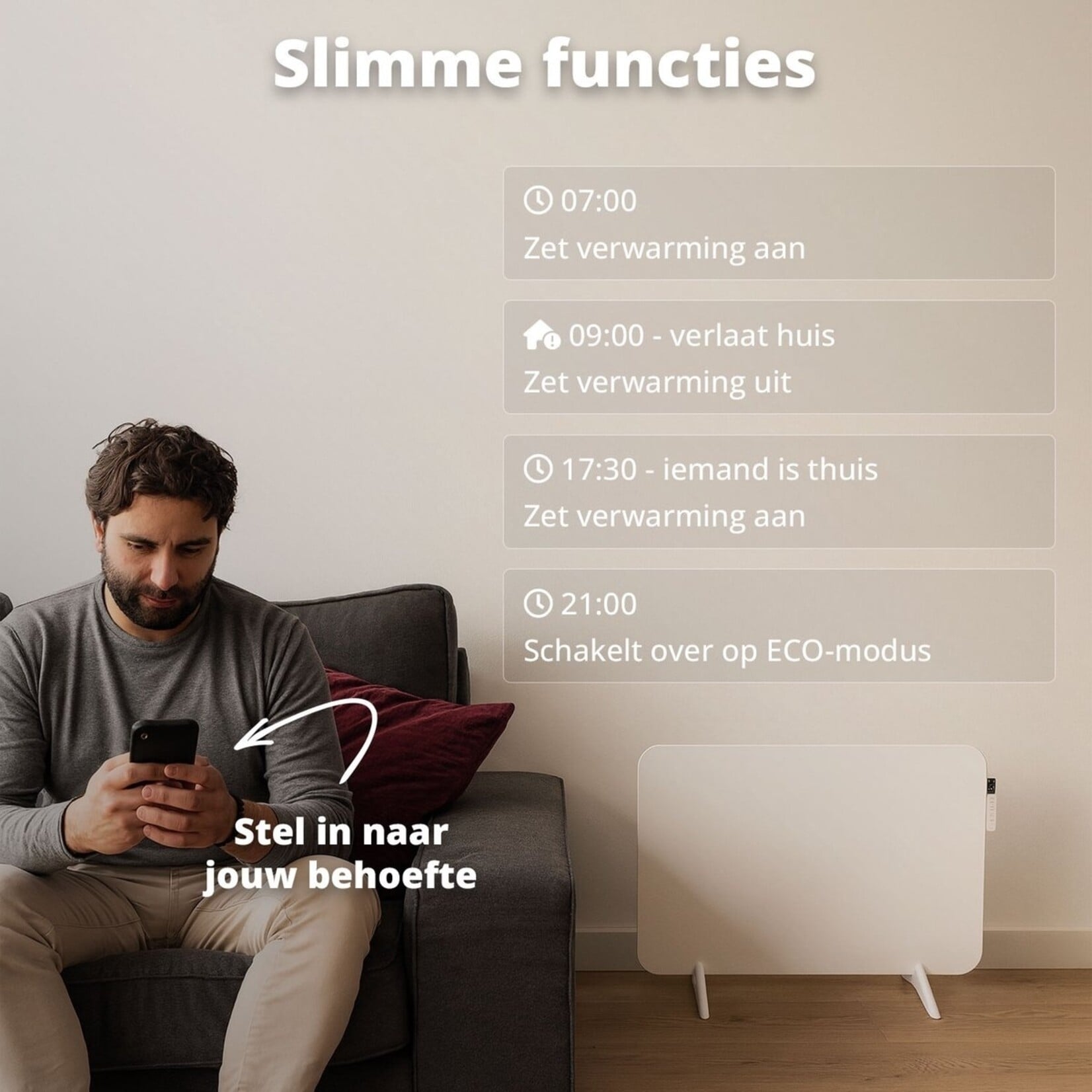 FlinQ Slimme Paneelverwarming met Infrarood - Elektrische Kachel met App