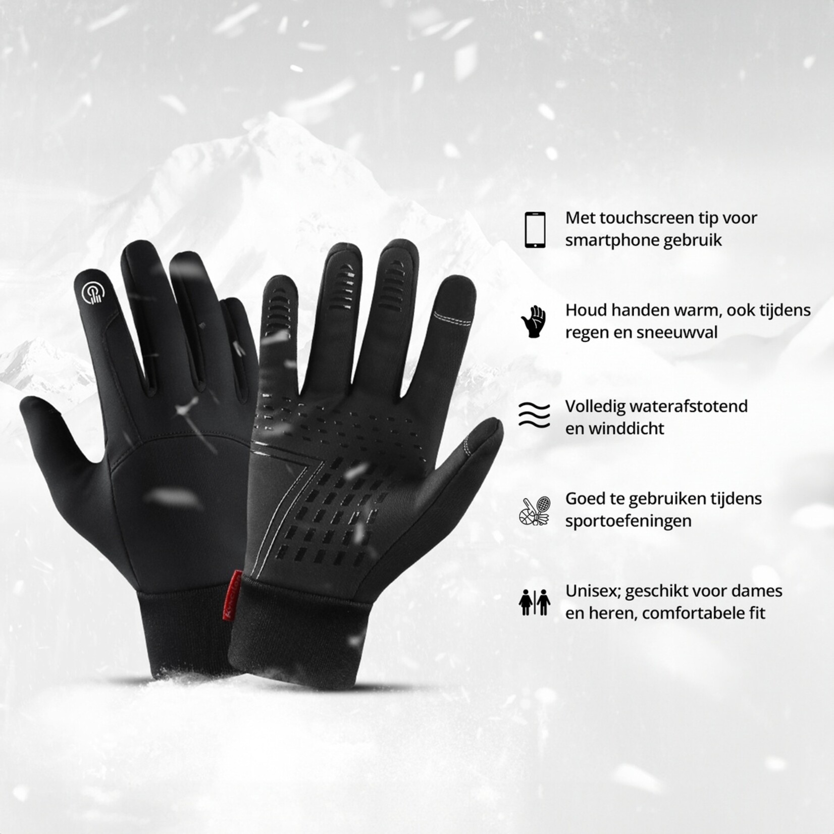 FlinQ Handschoenen met Touchscreen Tip - Water- en Winddicht