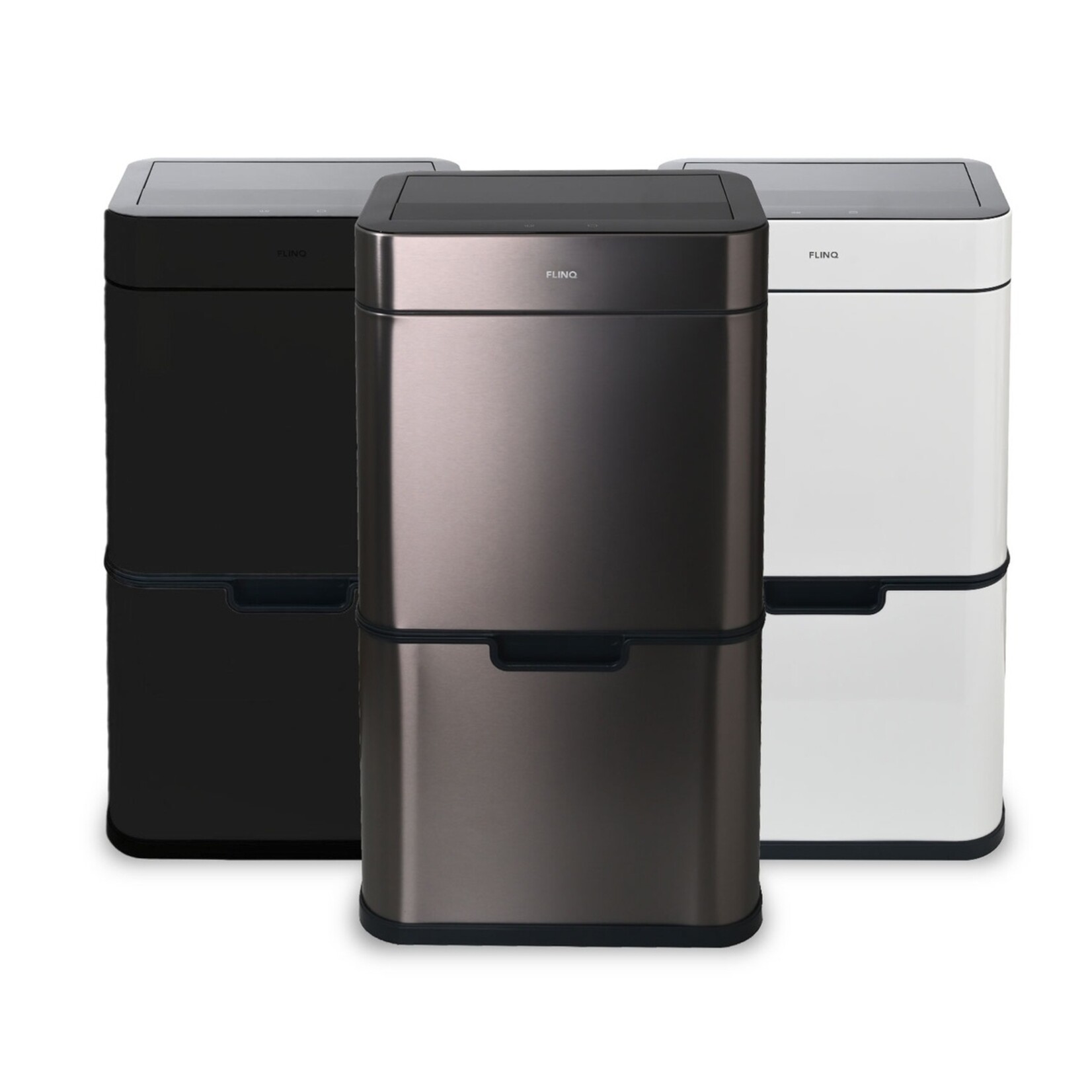 FlinQ Prullenbak met Sensor en 3 Compartimenten - 60 Liter