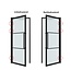 Stalen Binnendeur - Zwart - 6 Vlaks met kickplate - Mat glas