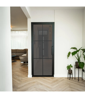 Stalen Binnendeur - 6 Vlaks - Rook glas Stalen Binnendeur - 6 Vlaks - Rook glas