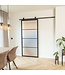 Stalen Schuifdeur - Zwart - 4 Vlaks - Helder glas